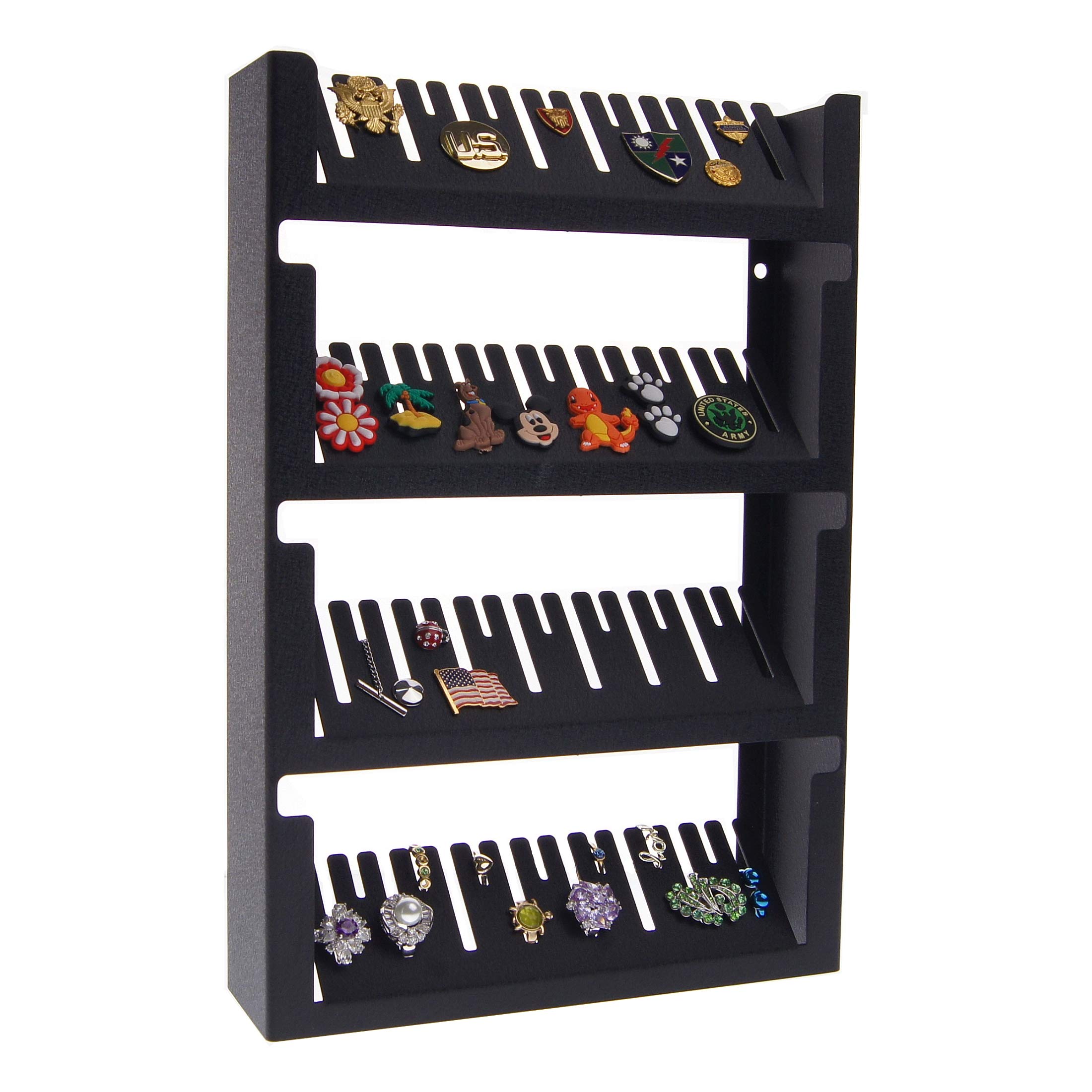 Angelynn's Large Wall Mounted Statement Ring Holder & Cufflink Organizer - Jaymes Black Jewelry Display for Closet Organization | Perfect for Bedroom, Bathroom & Gift Giving