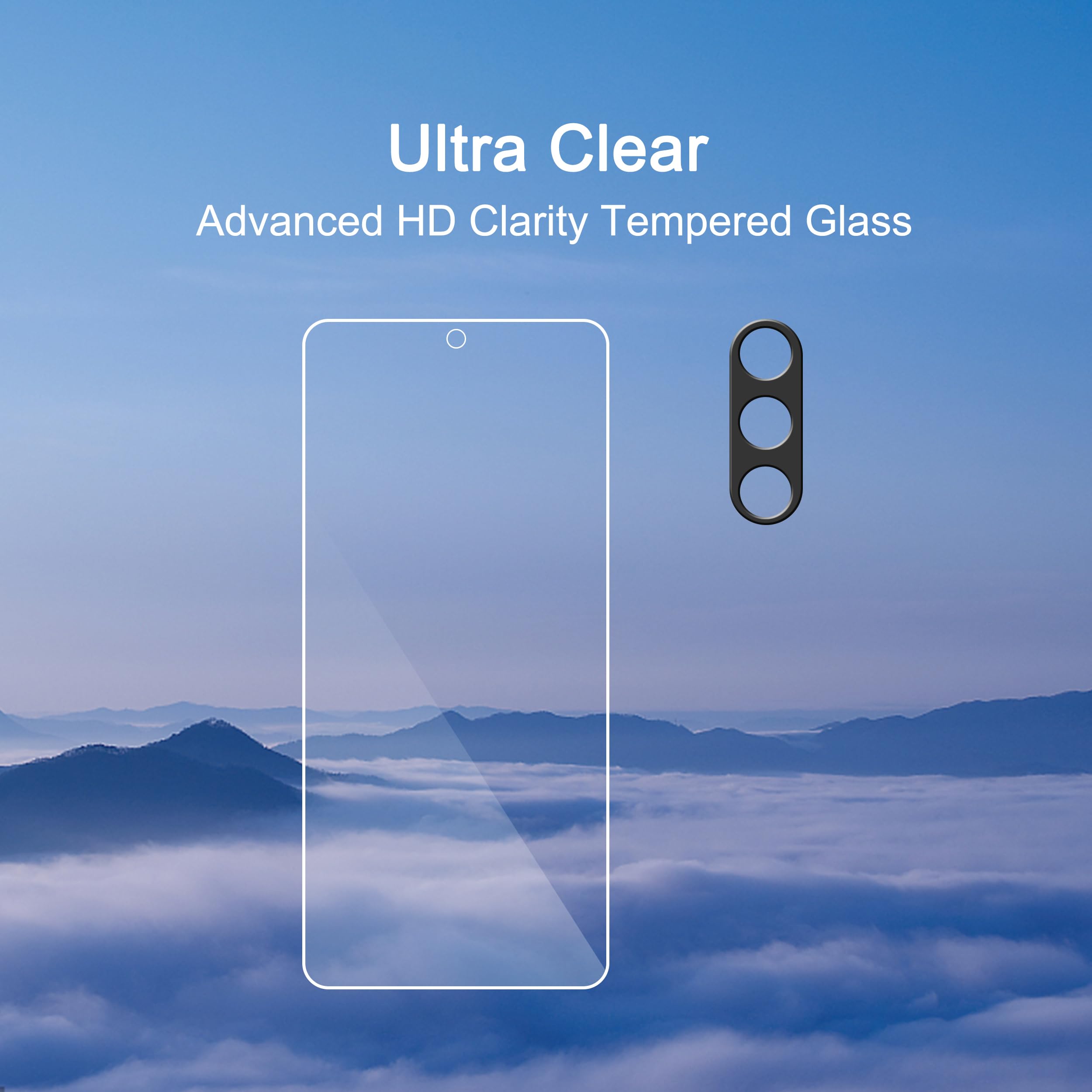 Ailun 3-Pack Tempered Glass Screen Protector + 3-Pack Camera Lens Protector for Samsung Galaxy S24+ (6.7 Inch) - HD Clear, Anti-Scratch, Fingerprint Unlock, 0.25mm Thin, Case Friendly - Perfect for Daily Use, Work, and Outdoor Activities