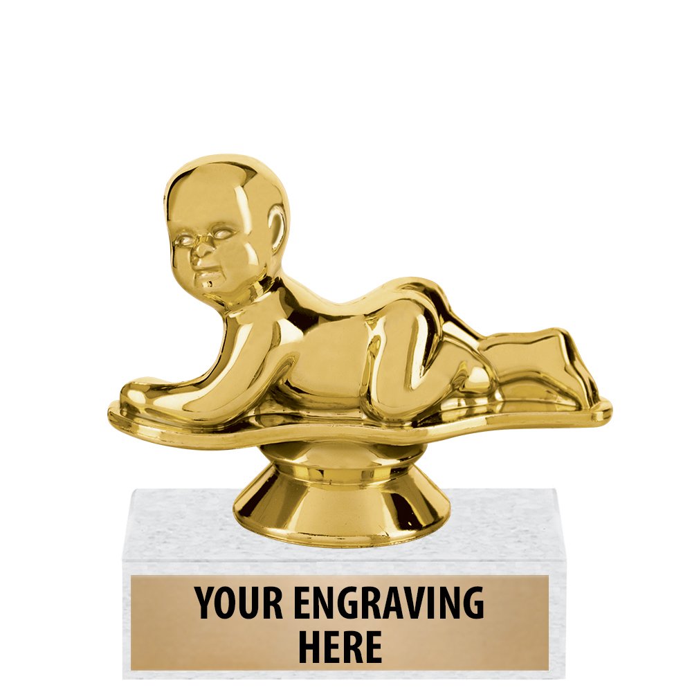 Personalized Gold Baby Crawling Trophies - Custom Awards for Baby's First Steps & Milestones - Perfect for Baby Showers, 1st Birthdays & Keepsake Gifts