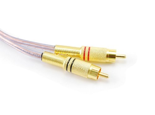 Premium 6ft 18-Gauge Speaker Wire with Dual RCA Male Connectors - High-Quality Audio Cable for Home Theater, Car Stereo, and Surround Sound Systems (AV-SK206) by CablesOnline