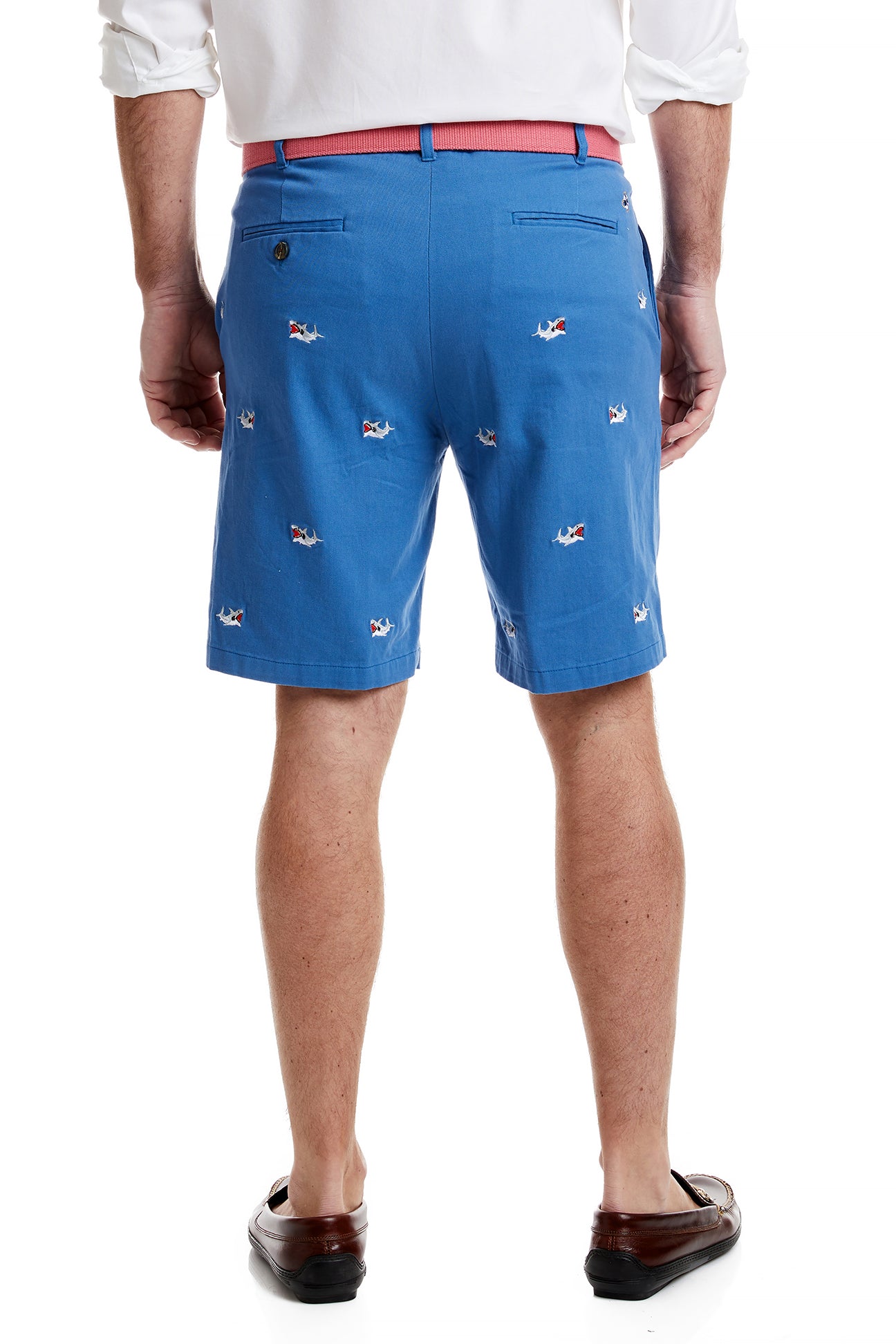 Cisco Short Deep Ocean Blue with Great White Shark Print - Stylish Swim Trunks for Men - Perfect for Beach, Pool, and Summer Vacations