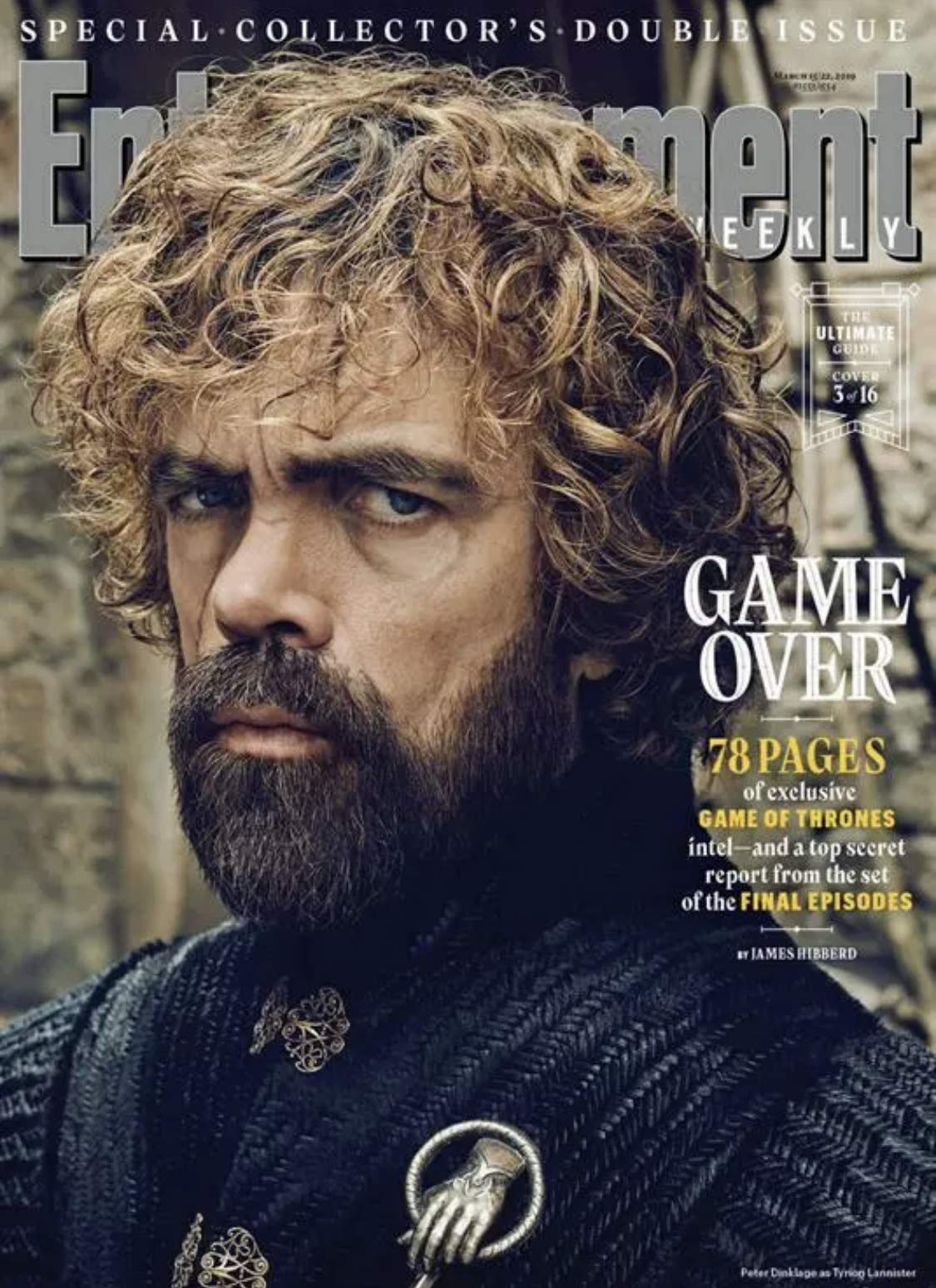 Game of Thrones Tyrion Lannister Cover - Entertainment Weekly March 15, 2019 Issue - Collectible Magazine for Fans and Home Decor