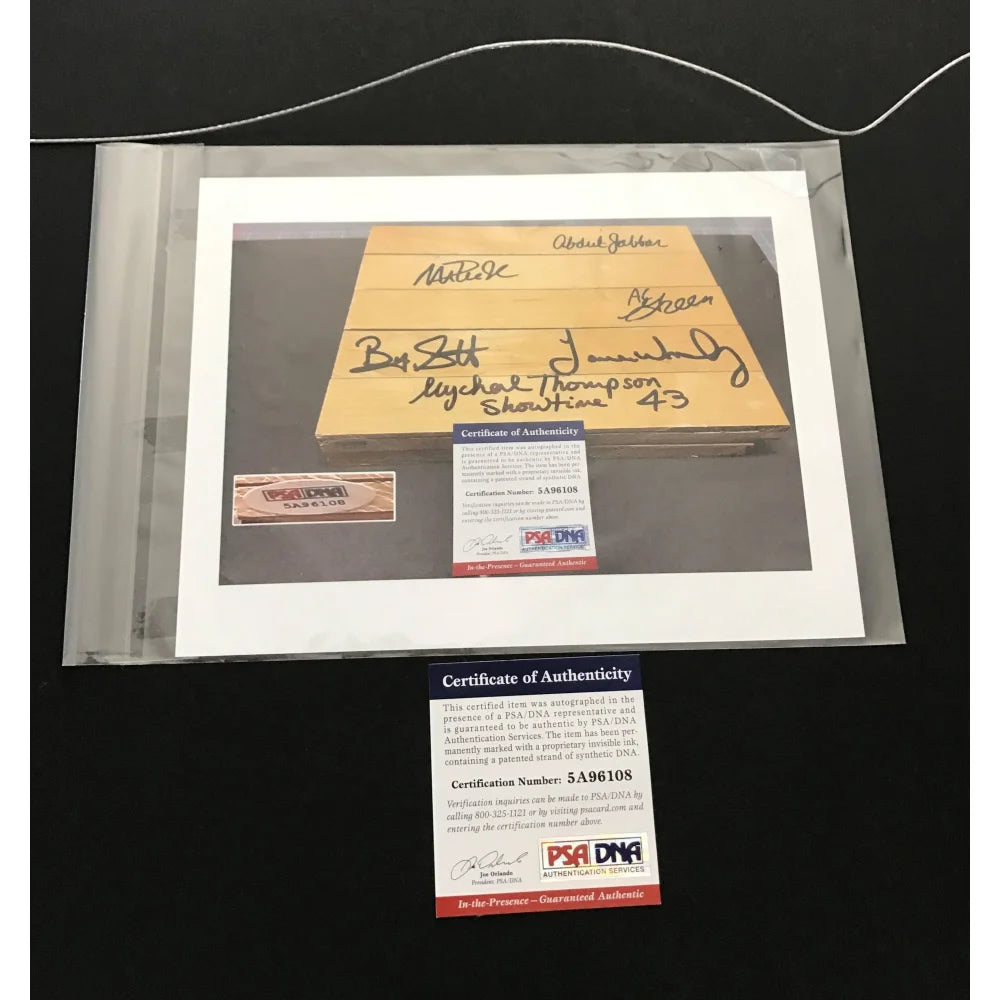 Authentic Los Angeles Lakers Game-Used Forum Floor Signed by Magic Johnson, Kareem Abdul-Jabbar & James Worthy - PSA/DNA Certified COA Framed Memorabilia | Perfect for NBA Collectors, Lakers Fans & Sports Memorabilia Displays