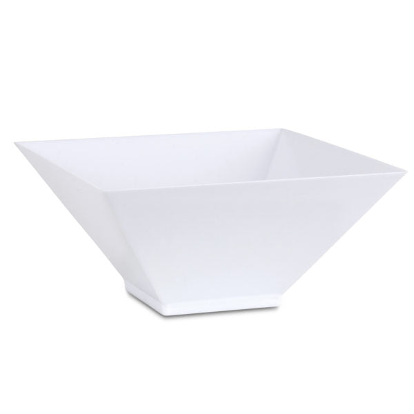 Premium White Square Medium Salad Bowls - 2 Pack Set | Durable Porcelain Dinnerware for Salads, Pasta, Snacks & Entertaining | Perfect for Home, Restaurants & Parties