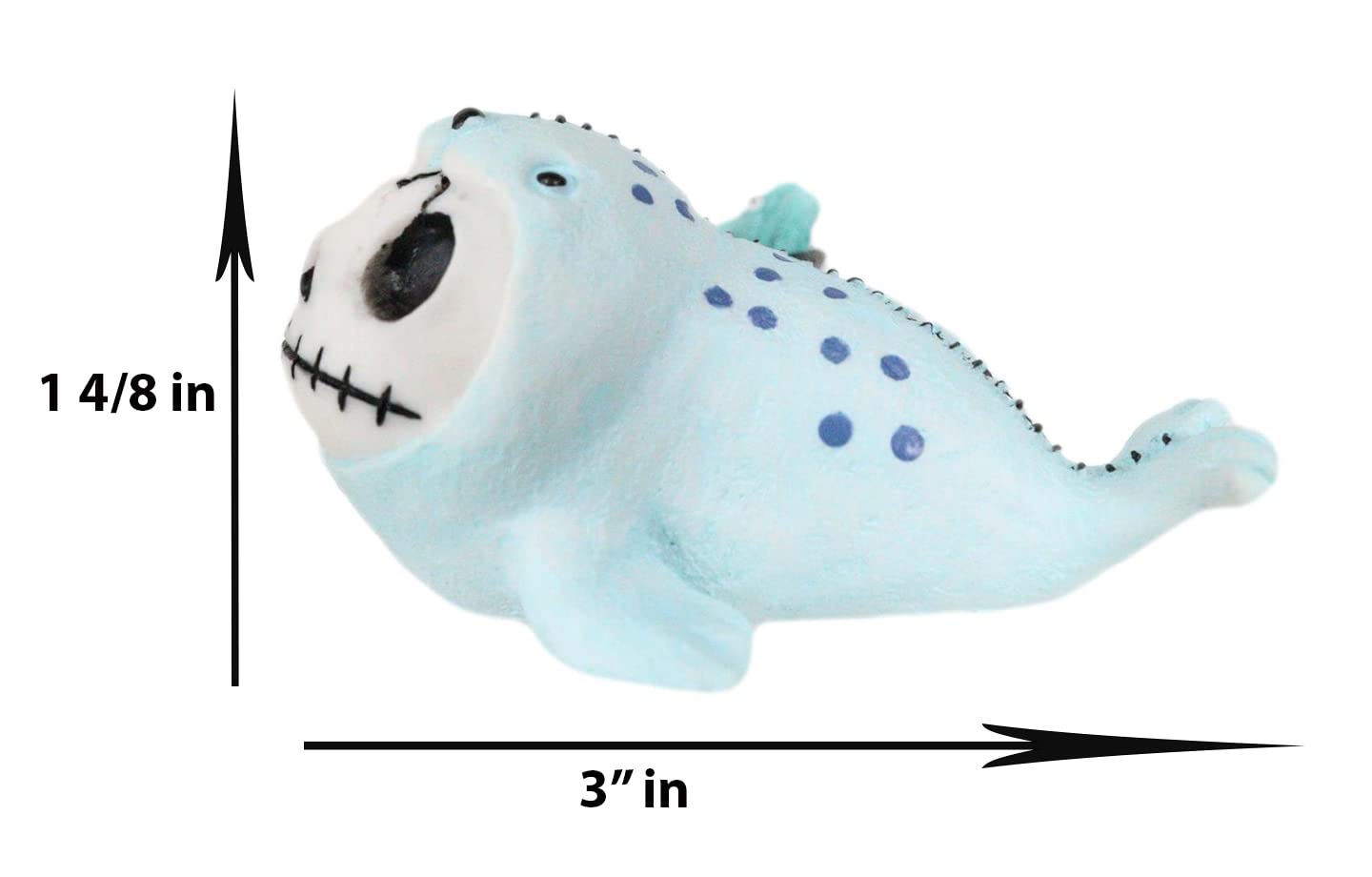 Ebros Gift Nautical Marine Furry Bones Rollie The Seal with Bucket of Fish Skeleton Monster Voodoo Costume Collectible Figurine - Halloween Decor, Macabre Home Display, Unique Gift for Horror Fans