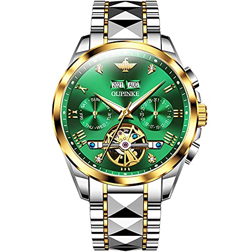 gold tungsten steel green dial