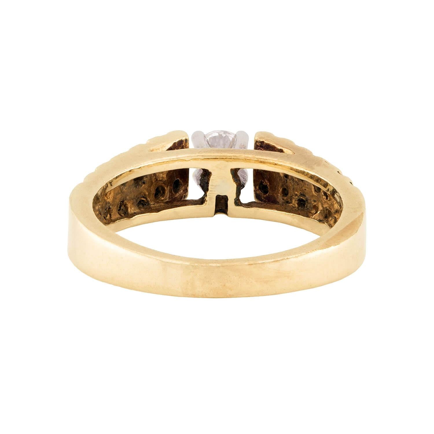 14k Gold & Silver Mixed Metal Diamond Ring for Women - Elegant Stackable Wedding Band, Anniversary Gift, or Everyday Jewelry - Perfect for Bridal, Engagement, or Special Occasions