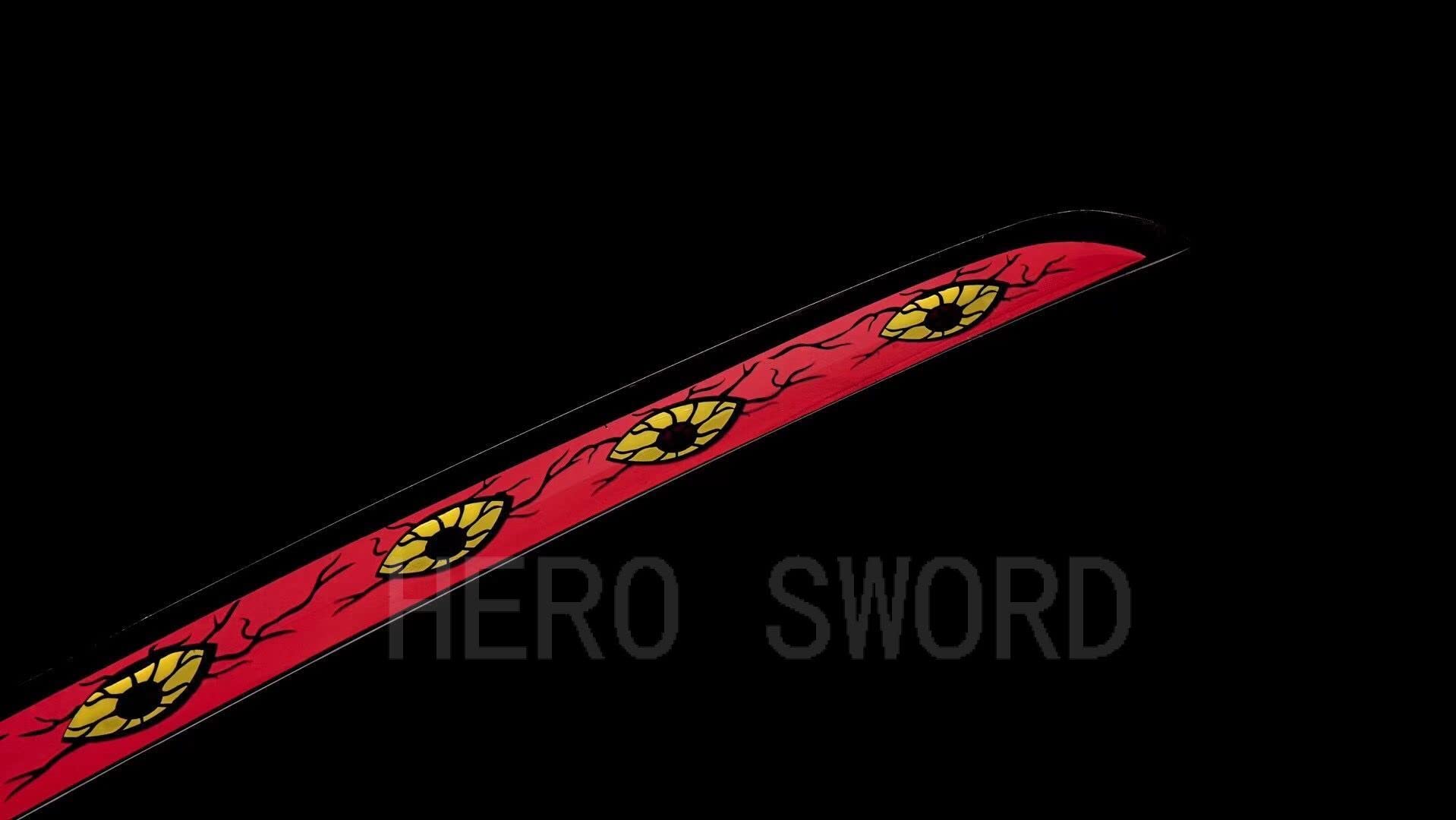 HERO SWORD Japanese Anime Katana - Hand Forged 1045 Carbon Steel Samurai Sword, Full Tang Handmade Sharp Blade - Demon Slayer Inspired Katana for Cosplay, Martial Arts Training & Anime Collection