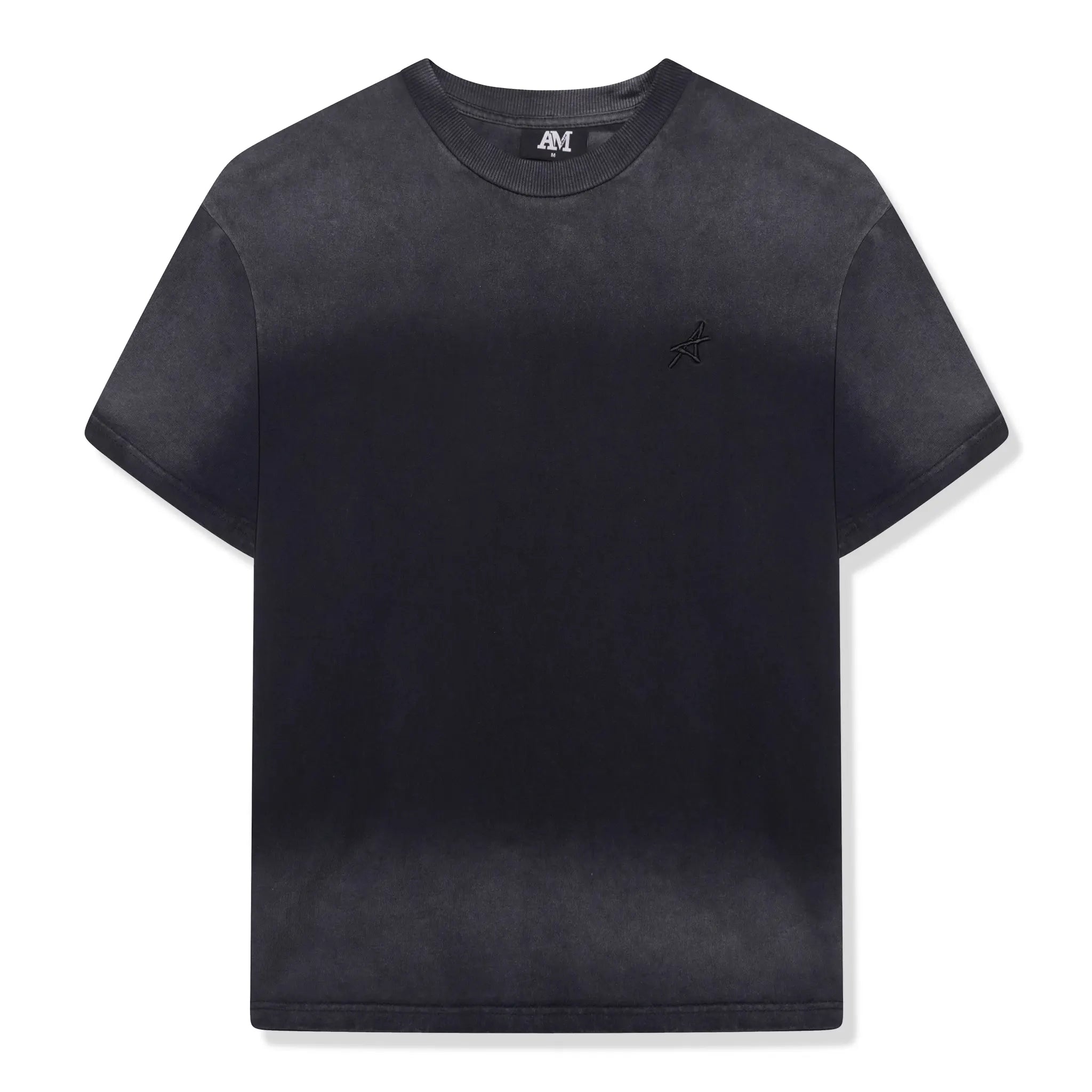 Amicci Levanto Washed Black T-Shirt for Men - Soft Cotton Casual Tee - Perfect for Everyday Wear, Gym & Street Style