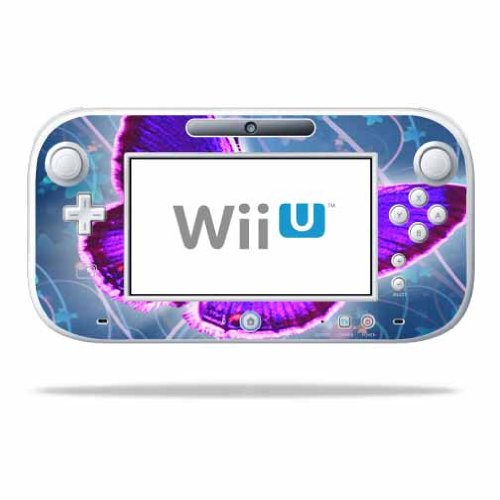 MightySkins Nintendo Wii U Gamepad Controller Skin Wrap Sticker - Violet Butterfly Design | Protective Cover for Gaming Accessories | Perfect for Gaming Enthusiasts & Collectors