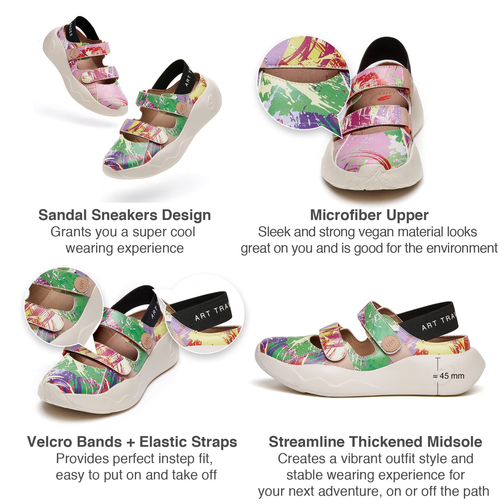 UIN Women's Closed Toe Outdoor Sandals - Lightweight Hiking & Water Shoes for Summer Travel, Walking, Beach & Pool Activities