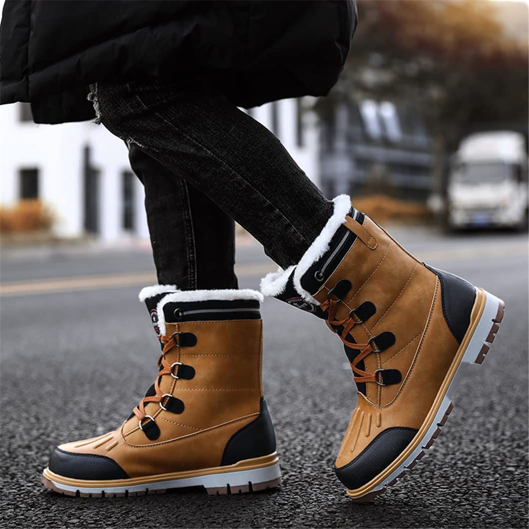 Waterproof Plush Snow Boots for Men - Winter Warm Fleece Lined Casual Mid-Calf Boots | Perfect for Snowy Days, Outdoor Activities & Cold Weather Fashion