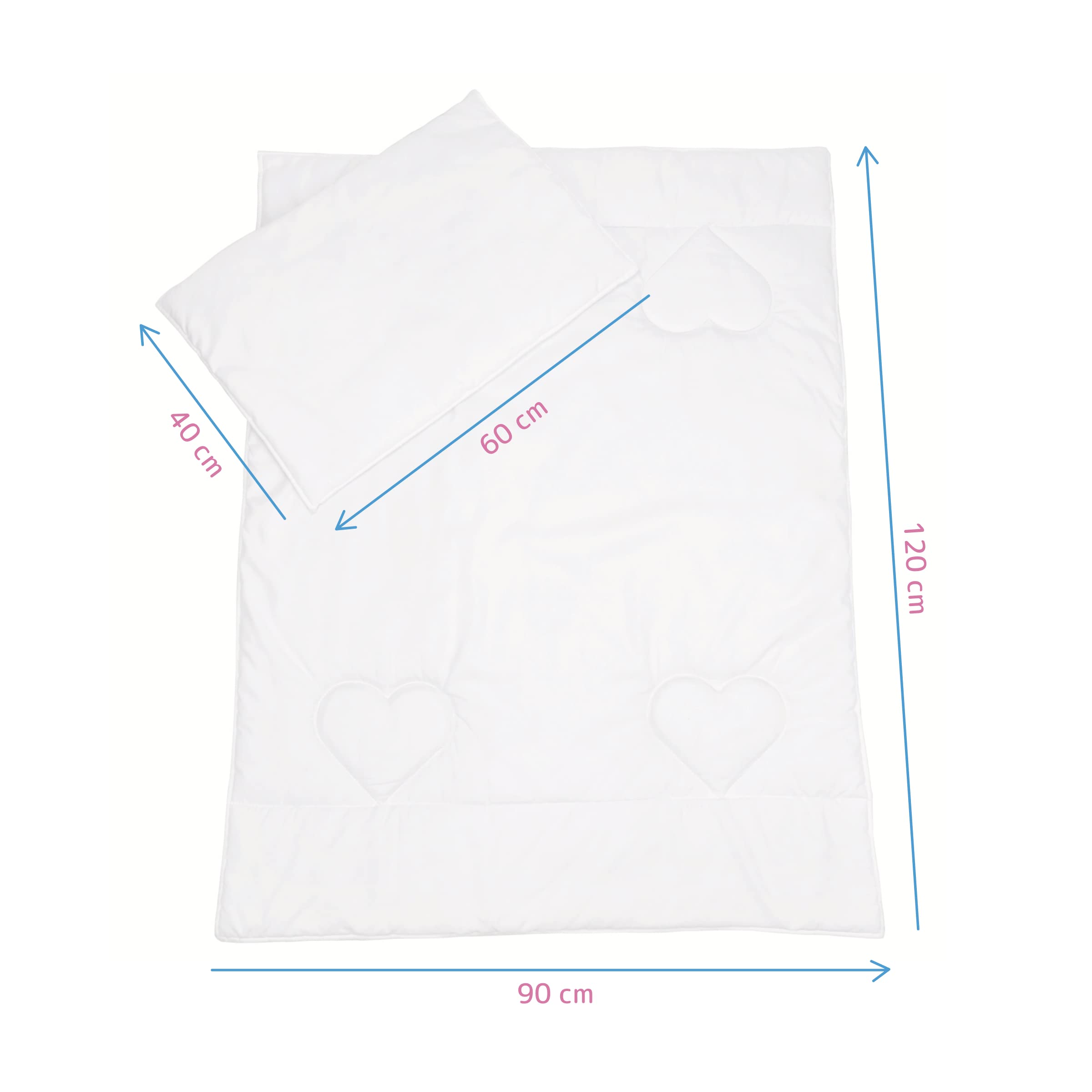 Hypoallergenic 4.5 Tog Baby Piumino - 120x90cm with Pillow for Crib Comfort
