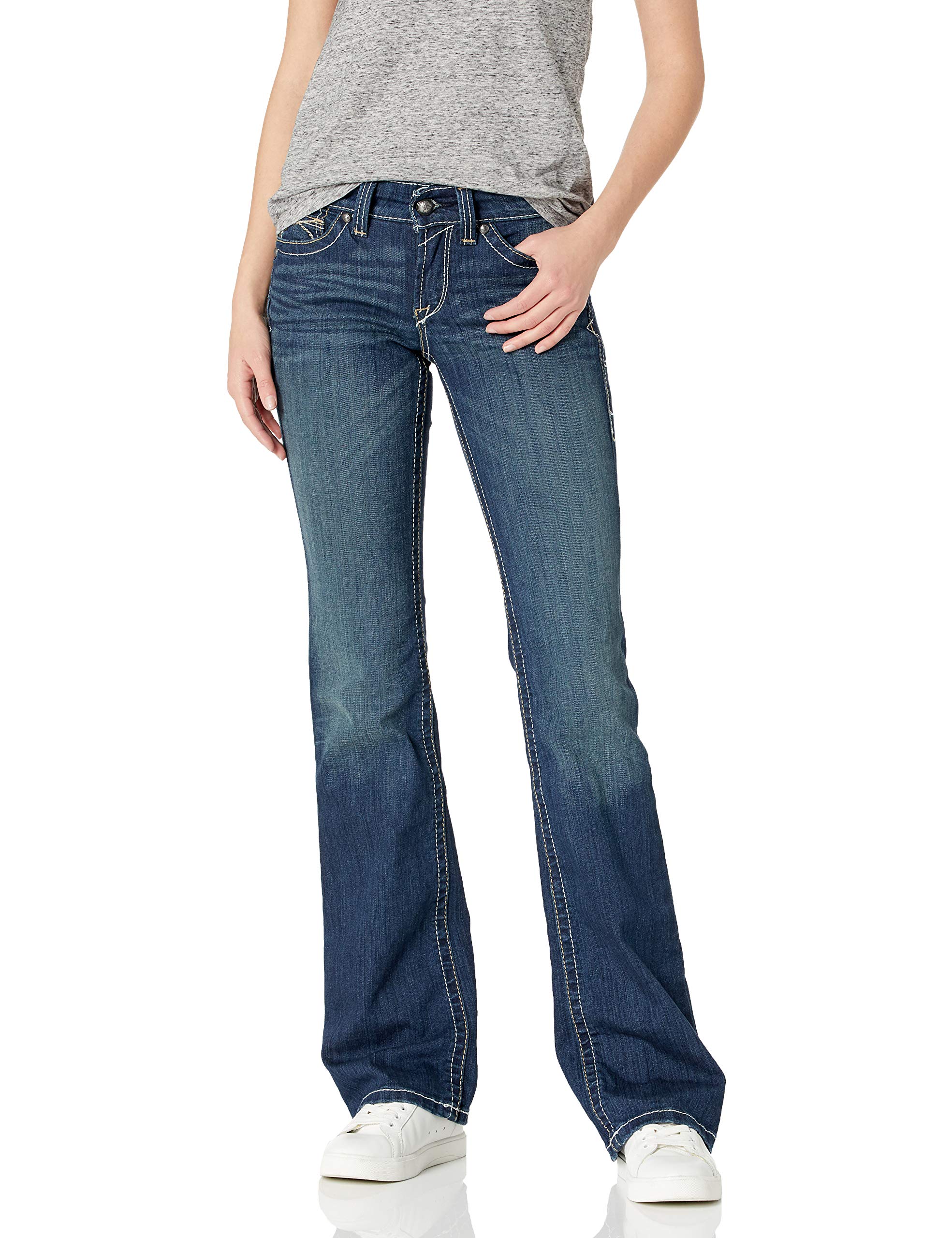 ARIAT Women's R.E.A.L. Whipstitch Slim Bootcut Jeans - Comfortable Denim Pants for Western Riding & Casual Wear