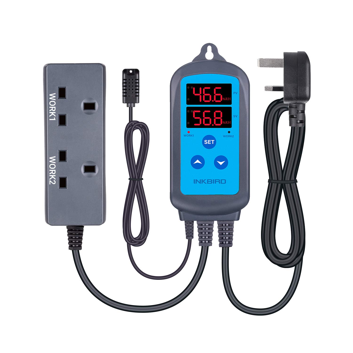 Inkbird IHC-200 Dual Relay Digital Humidity Controller & Humidistat for Humidifiers & Dehumidifiers - Precise Climate Control for Greenhouses, Grow Tents, and Home Comfort