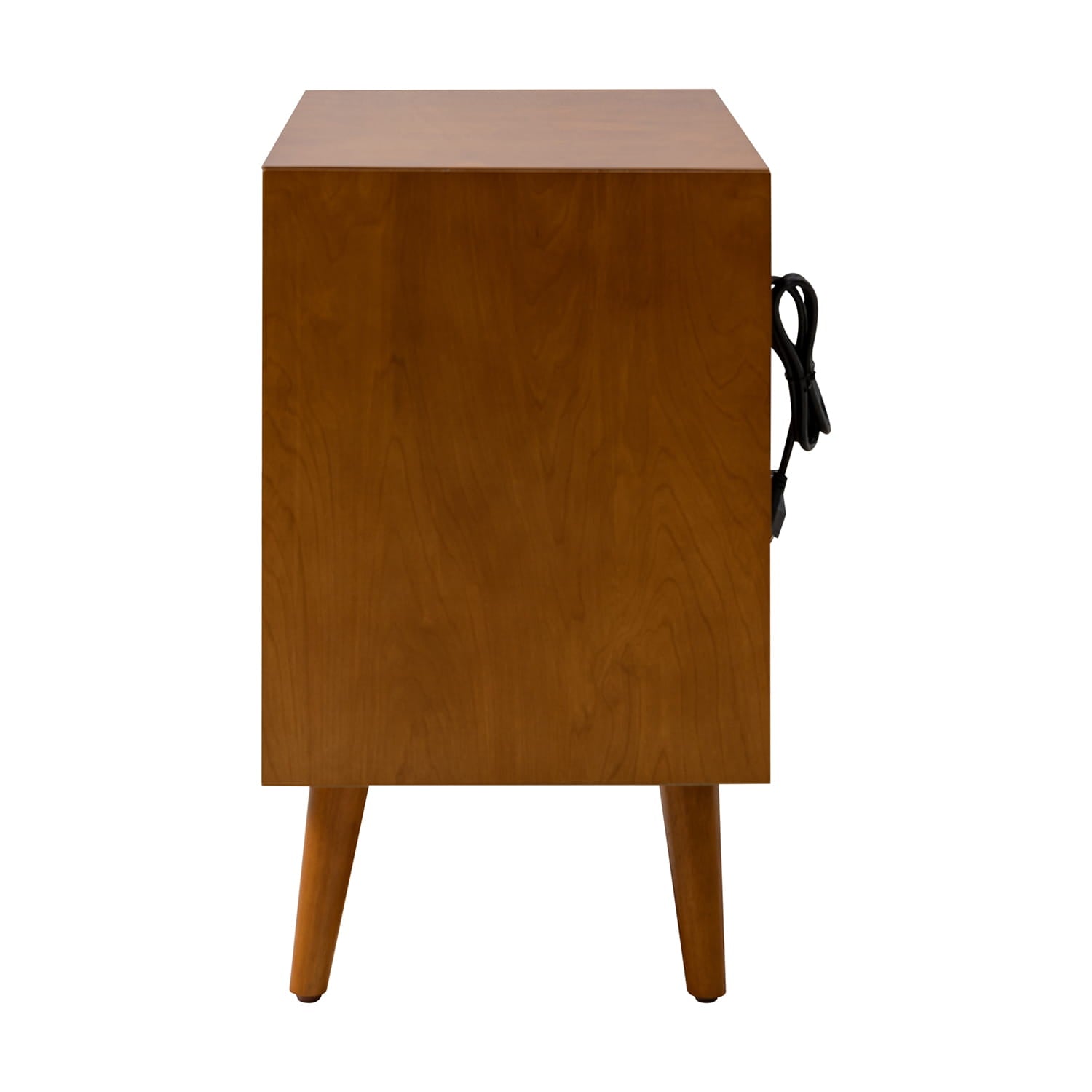 Mid Century Modern Nightstand with 2 Drawers & Built-in USB Outlets - Stylish Bedside Table for Bedroom, Living Room, or Office