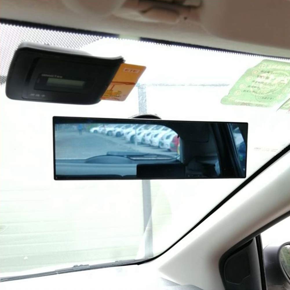 BININBOX Universal Anti-Glare Rear View Mirror for Cars & Trucks - Wide Angle Panoramic Clip-On Baby Safety Mirror (Blue Rectangle) - Perfect for Road Trips, Baby Monitoring & Blind Spot Visibility