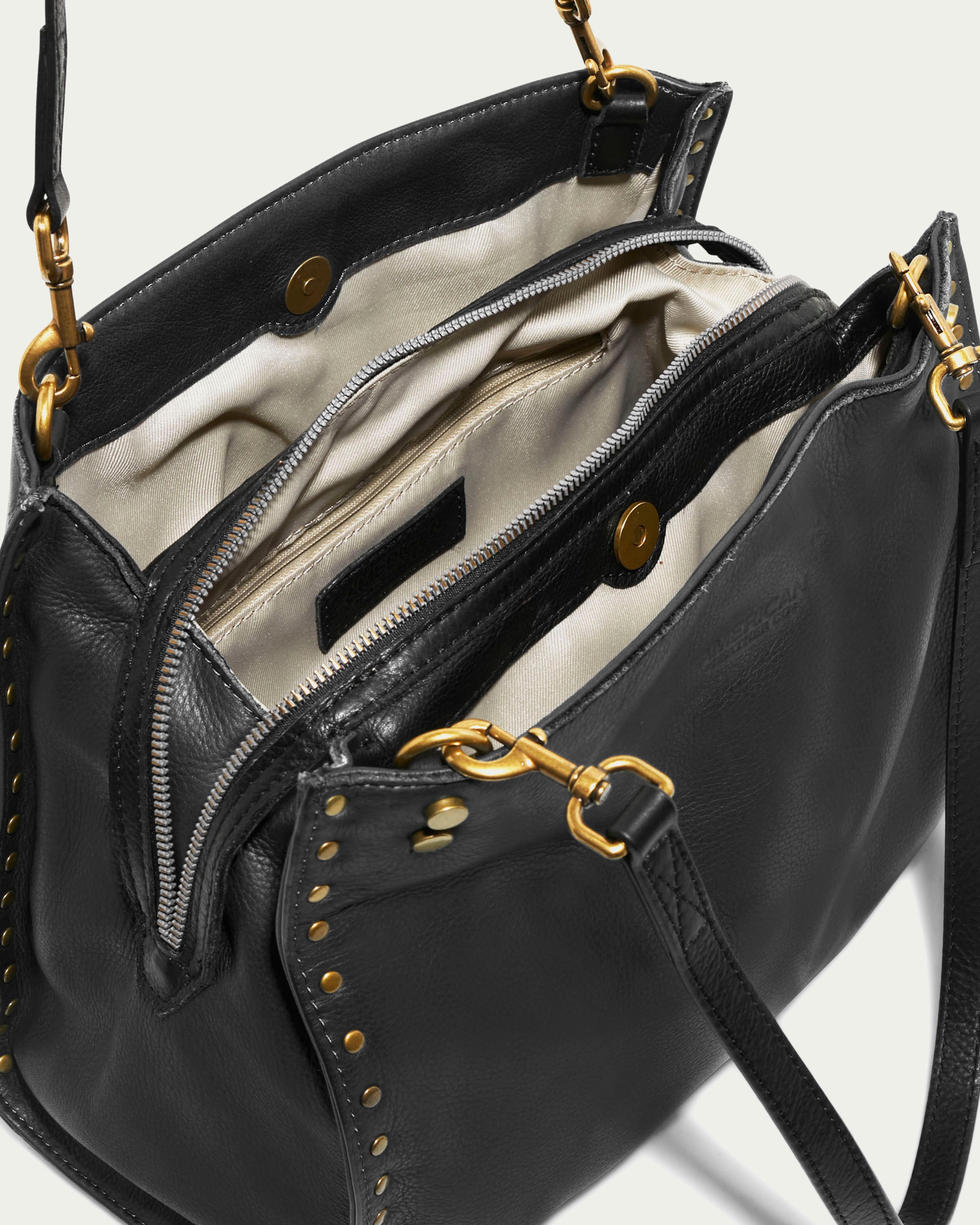 Lenox Studded Triple Entry Satchel - Stylish Leather Handbag for Women | Perfect for Work, Travel & Everyday Use