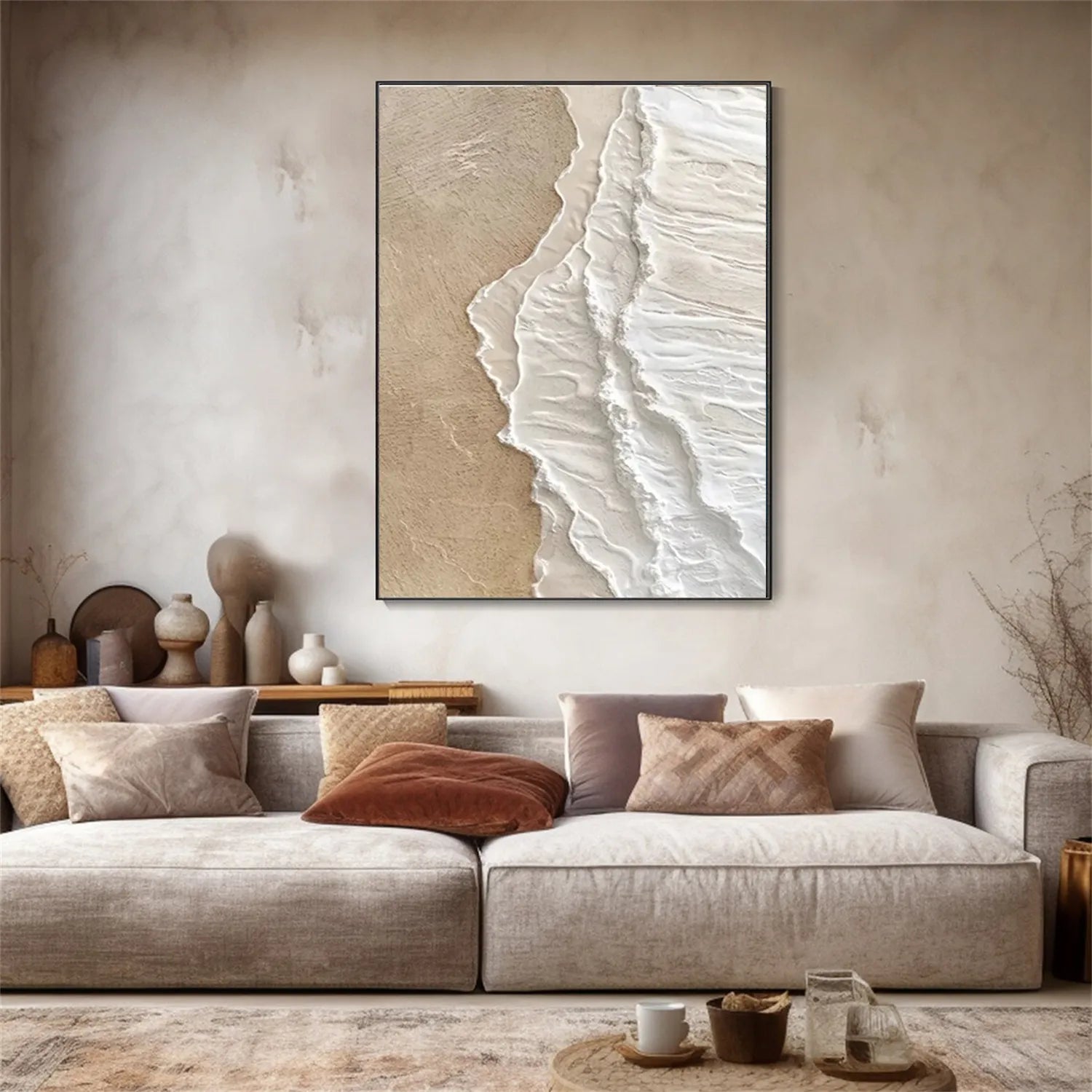 Ocean and Sky Painting #OS 208 - Handmade Canvas Wall Art for Home & Office Decor - Perfect for Living Room, Bedroom, or Office