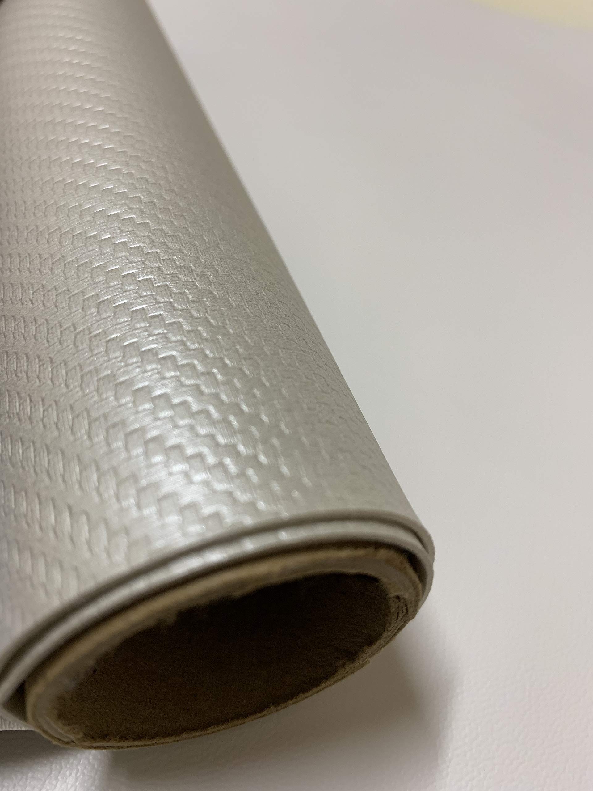 Premium Carbon Fiber Marine Vinyl Fabric - Pearl White (5 Yards, 15ft x 54