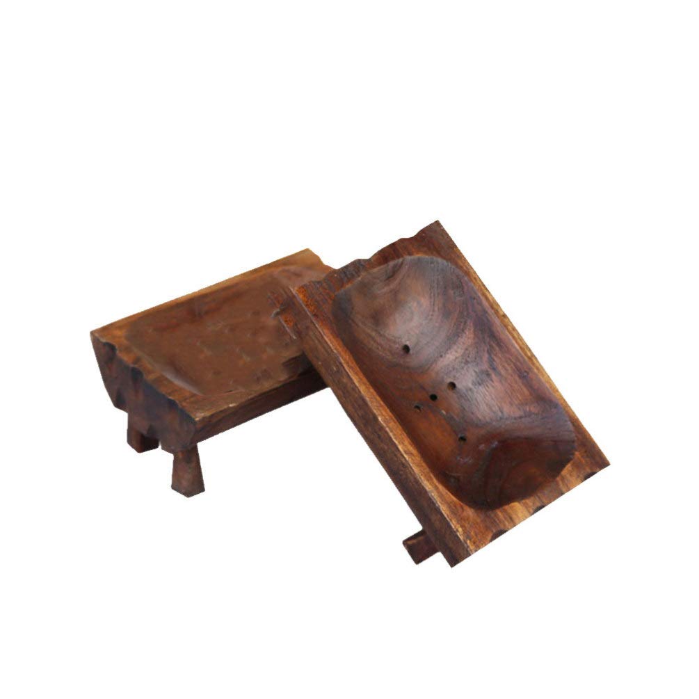 TOPBATHY Wooden Soap Dish - Natural Bamboo Soap Holder with Drainage Holes, Bathroom Organizer Tray for Sink Countertop - Perfect for Shower, Bathroom Decor & Gift Idea