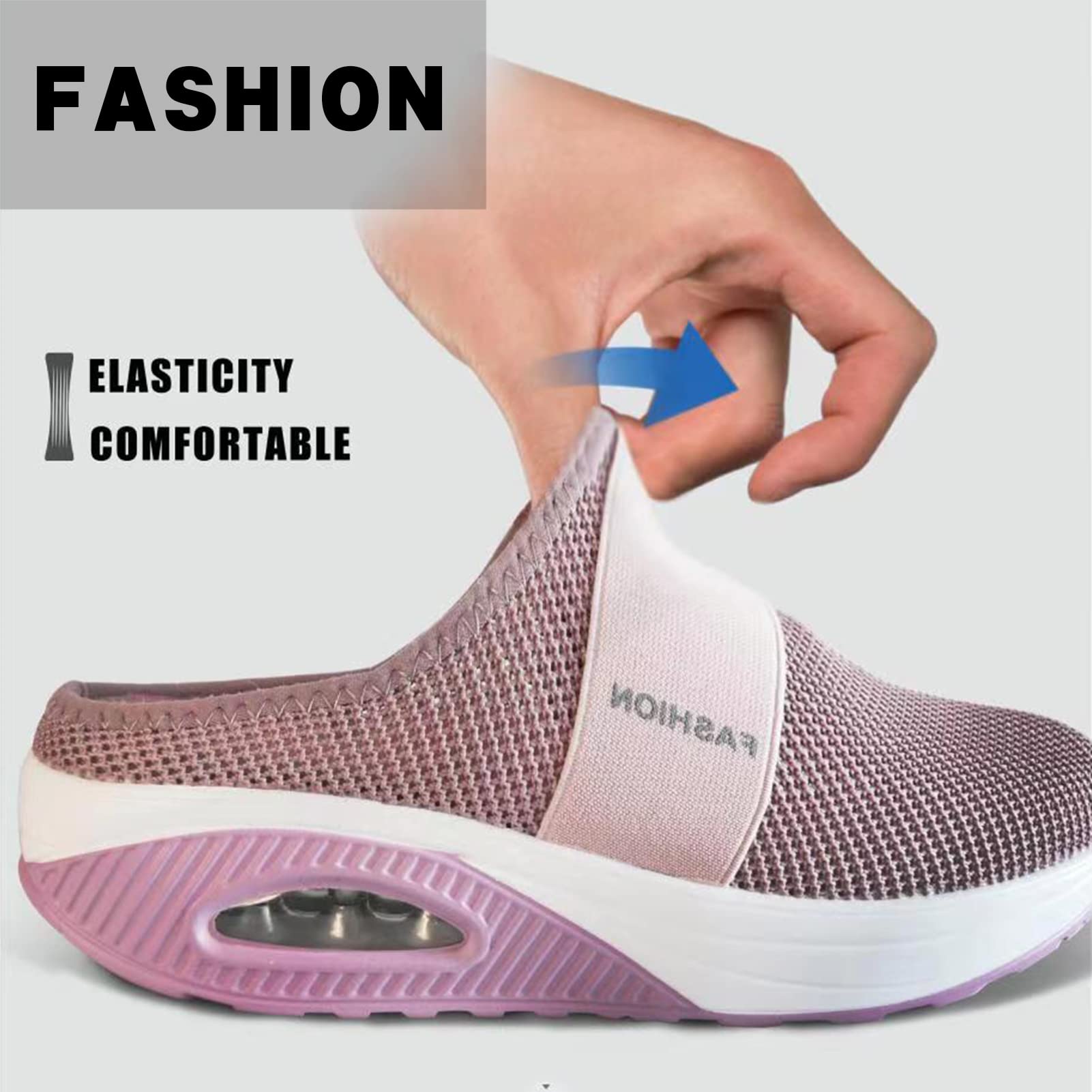Orthopedic Diabetic Walking Shoes for Men & Women - Air Cushion Slip-On Slippers with Arch Support - Comfortable House Shoes for Indoor & Outdoor Use - Ideal for Elderly, Plantar Fasciitis & Foot Pain Relief