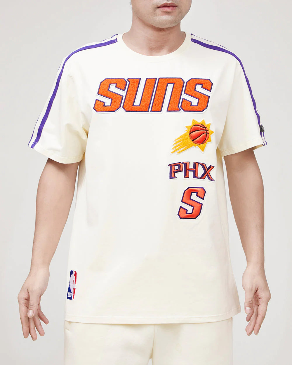 Pro Standard Phoenix Suns Retro Classic SJ Striped T-Shirt | Vintage NBA Basketball Jersey Tee for Men | Game Day, Casual Wear & Sports Fan Apparel