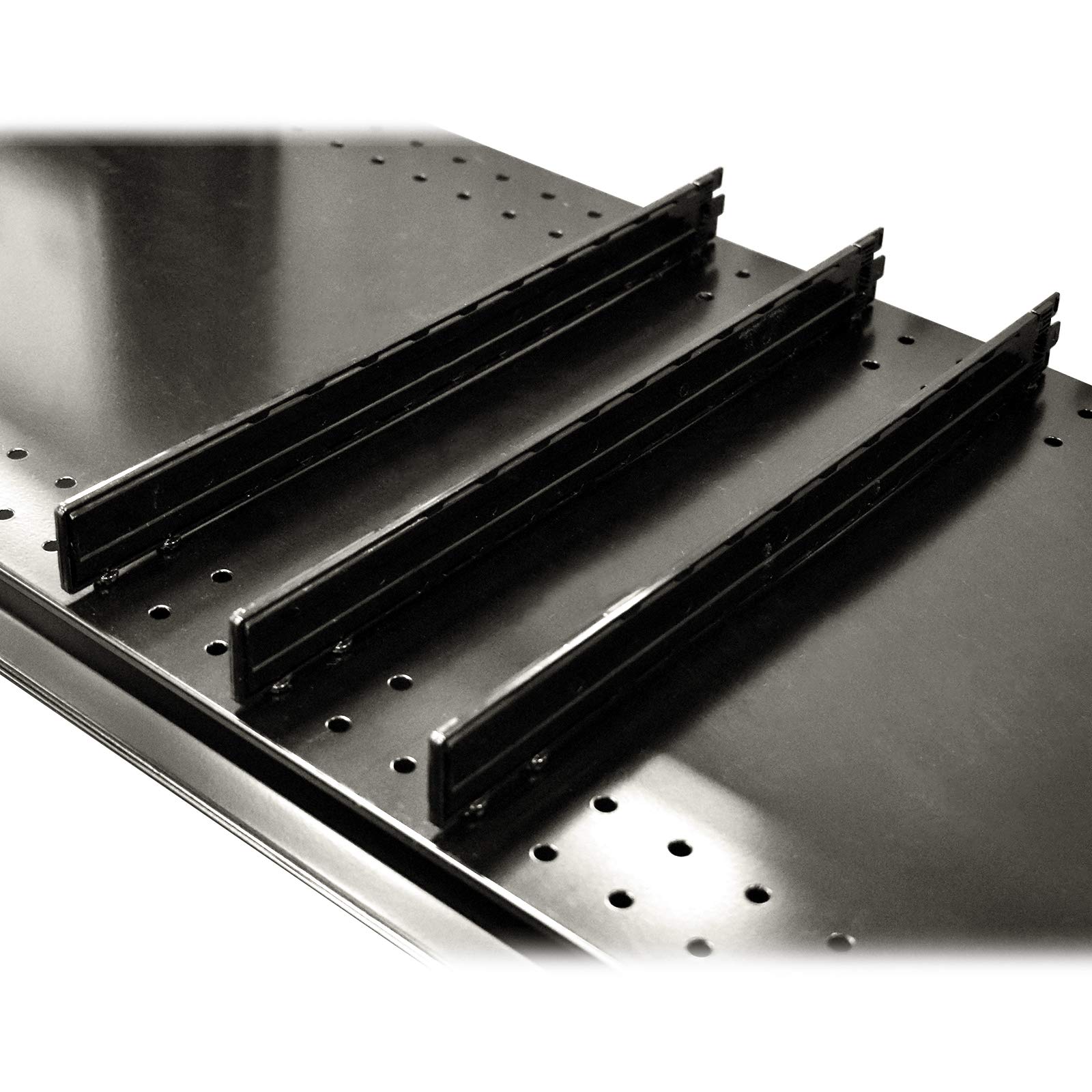 Black Adjustable Shelf Dividers - 10 Pack Extendable from 14