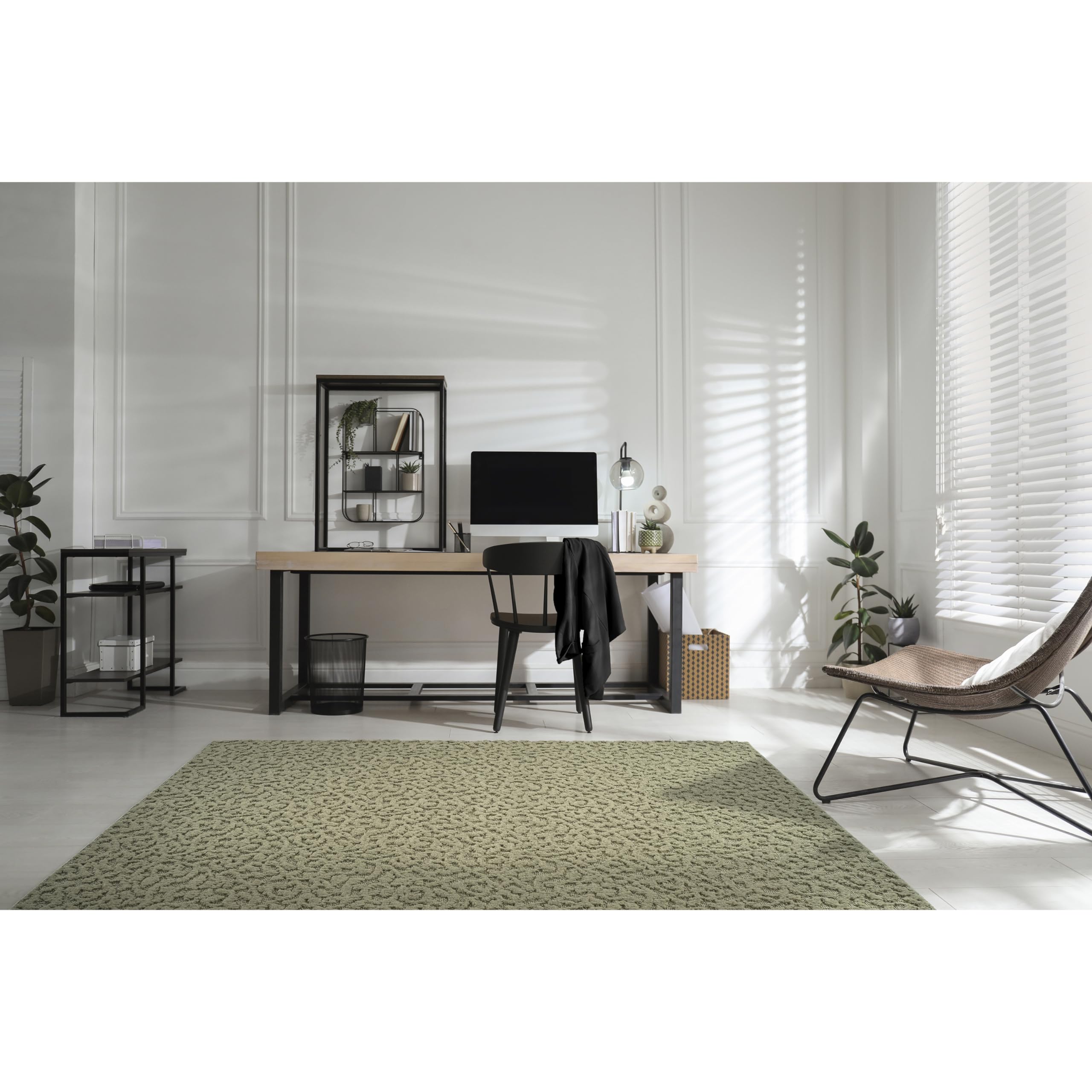 Garland Rug Ivy Area Rug 9x12 Feet - Soft Sage Green Indoor Rug for Living Room, Bedroom, Dining Room - Non-Slip, Stain Resistant, Easy to Clean - Perfect for Home Decor & High Traffic Areas