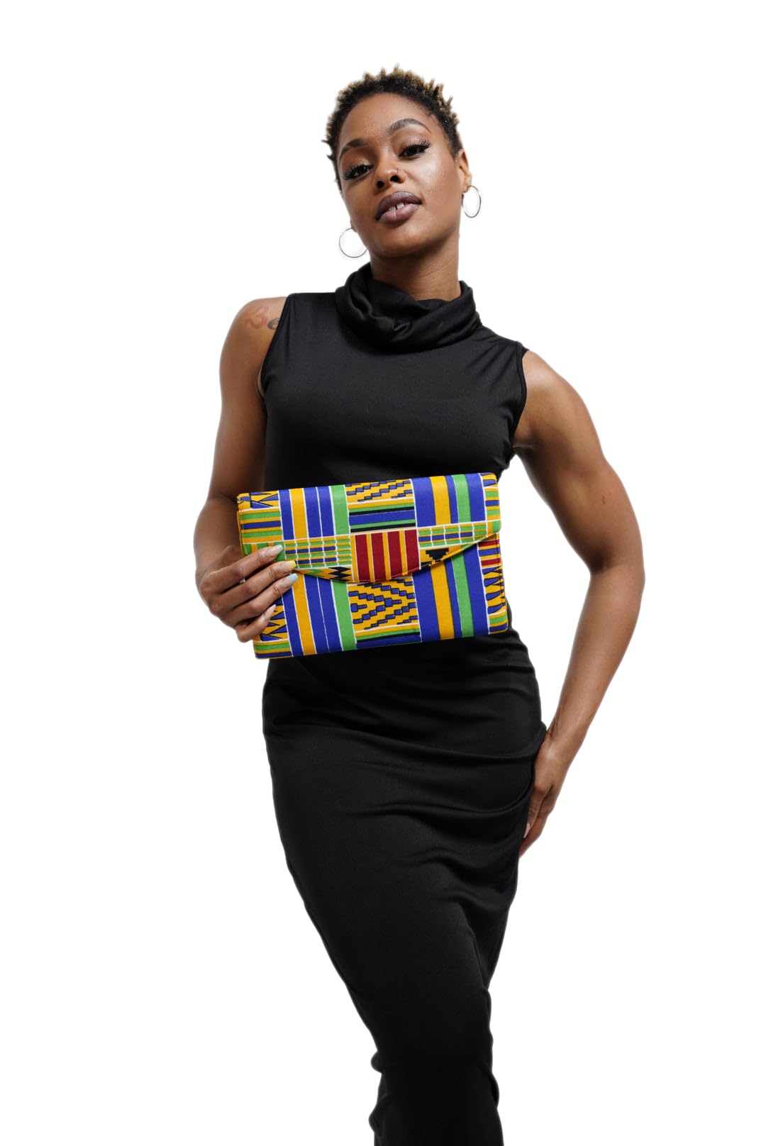 Stylish African Print Clutch Purse for Women - Handmade Ankara Fabric Evening Bag - Perfect for Parties, Weddings & Special Occasions