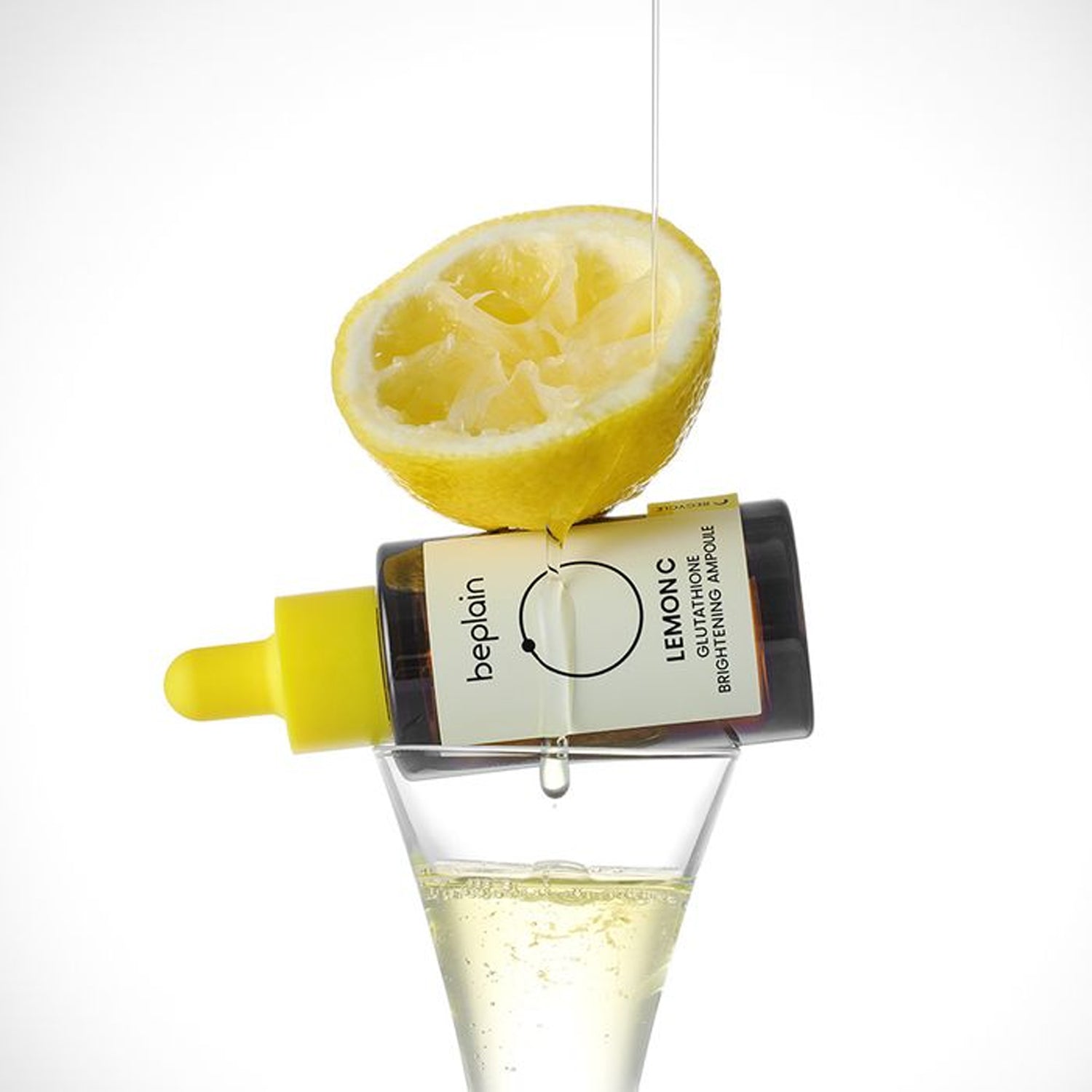 Beplain Lemon C Glutathione Brightening Set - 70 Sheet Exfoliating Pads & 30ml Ampoule for Glowing Skin | Korean Skincare for Hyperpigmentation & Dullness | Perfect for Night Routine & Travel Skincare