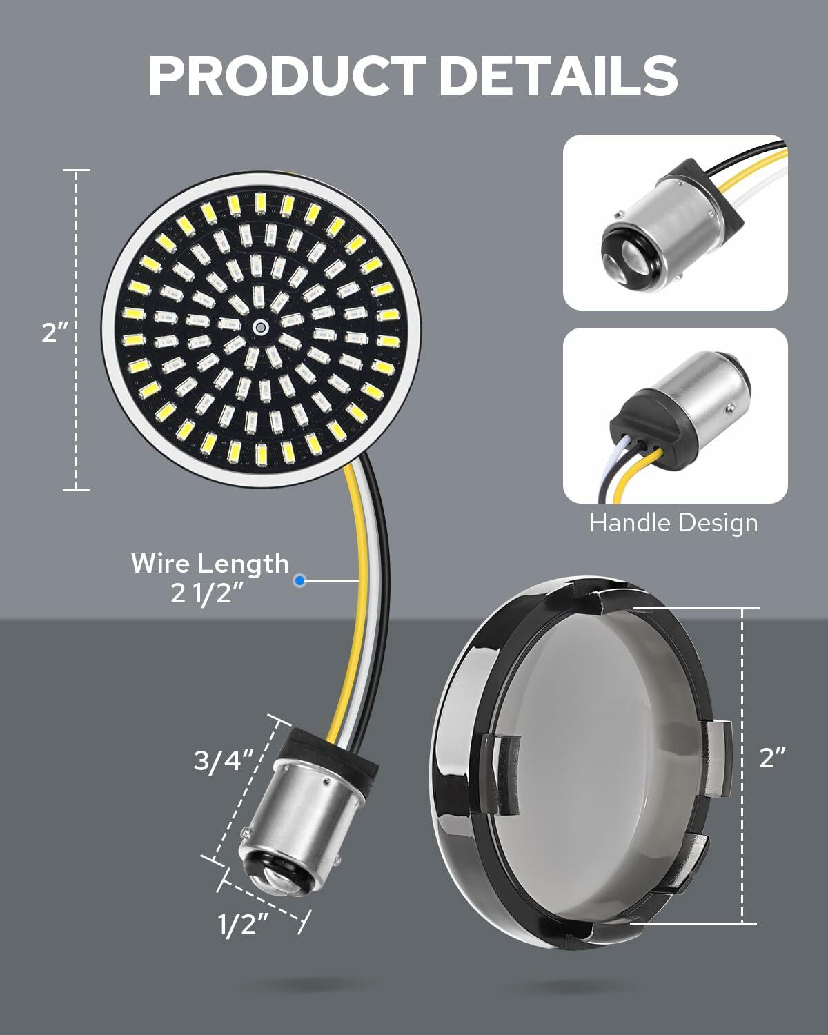1157 LED Bulbs for Turn Signals - 81 High-Intensity LEDs - Front & Rear Light Replacement Compatible with Harley Davidson 1986-2024 Models - Perfect for Motorcycle Night Riding and Safety Enhancement