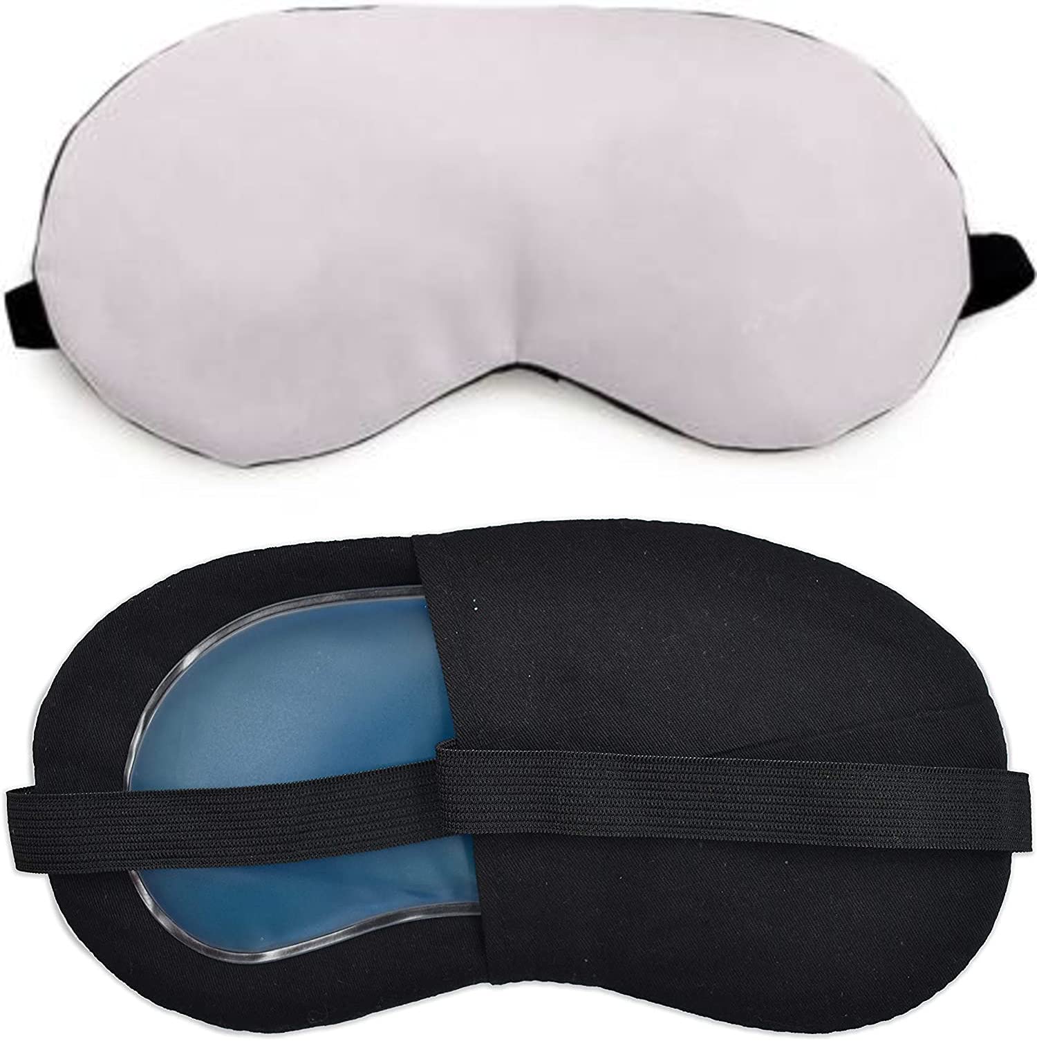 SONEEV MART Cooling Gel Eye Mask for Sleeping - Pack of 1, Relief for Dark Circles, Puffy Eyes, Dry Eyes & Eye Fatigue (White) - Perfect for Nighttime Relaxation, Travel & Stress Relief