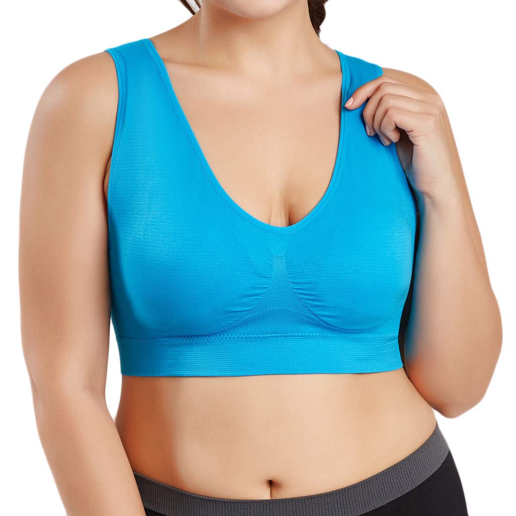 Qvkarw Plus Size Sports Bras for Women - Ultra-Thin Full Coverage Yoga Bra with Solid Colors - Perfect for Gym, Fitness, Running & High-Impact Workouts