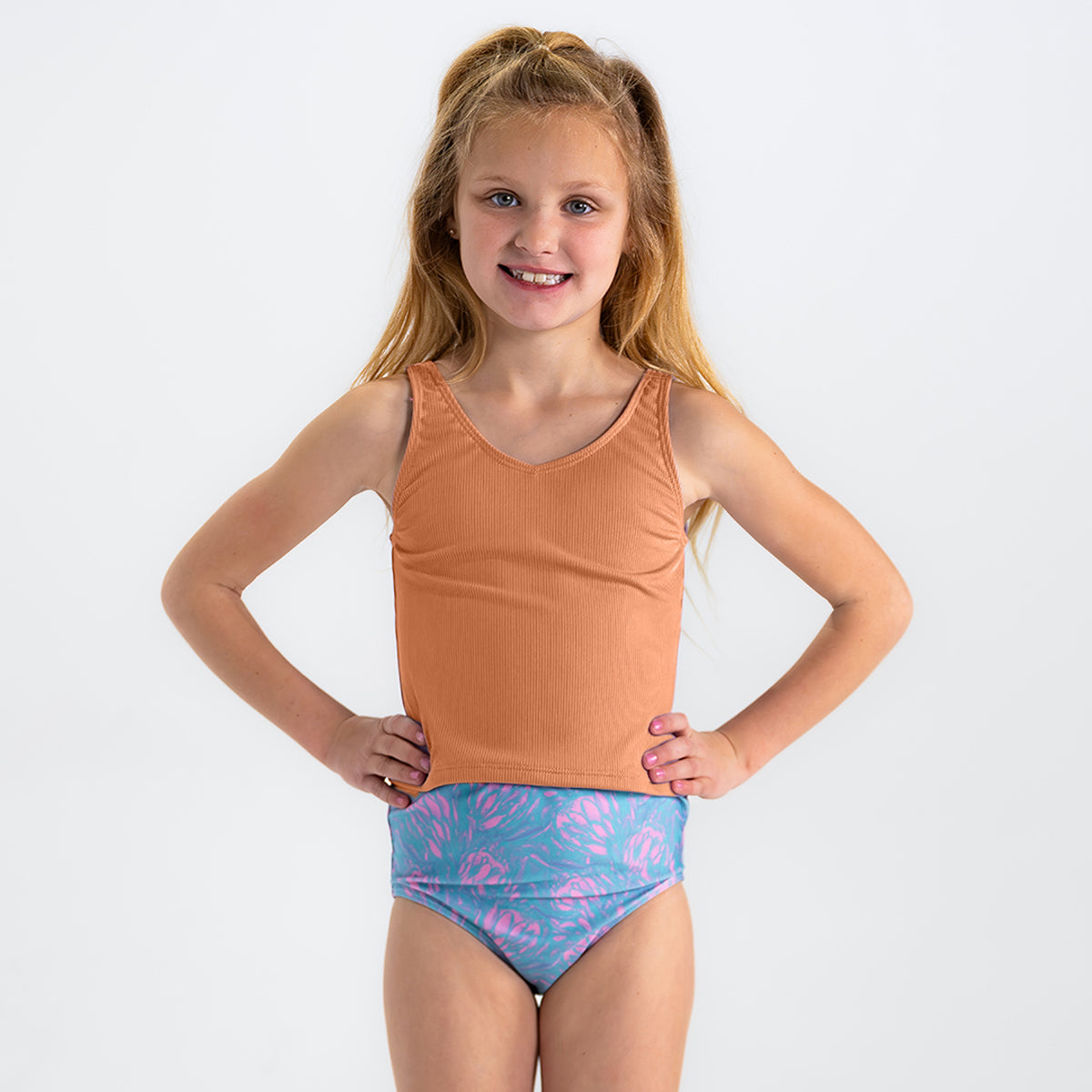 Girls V Neck Tankini Top - Stylish Swimwear for Beach, Pool & Summer Activities