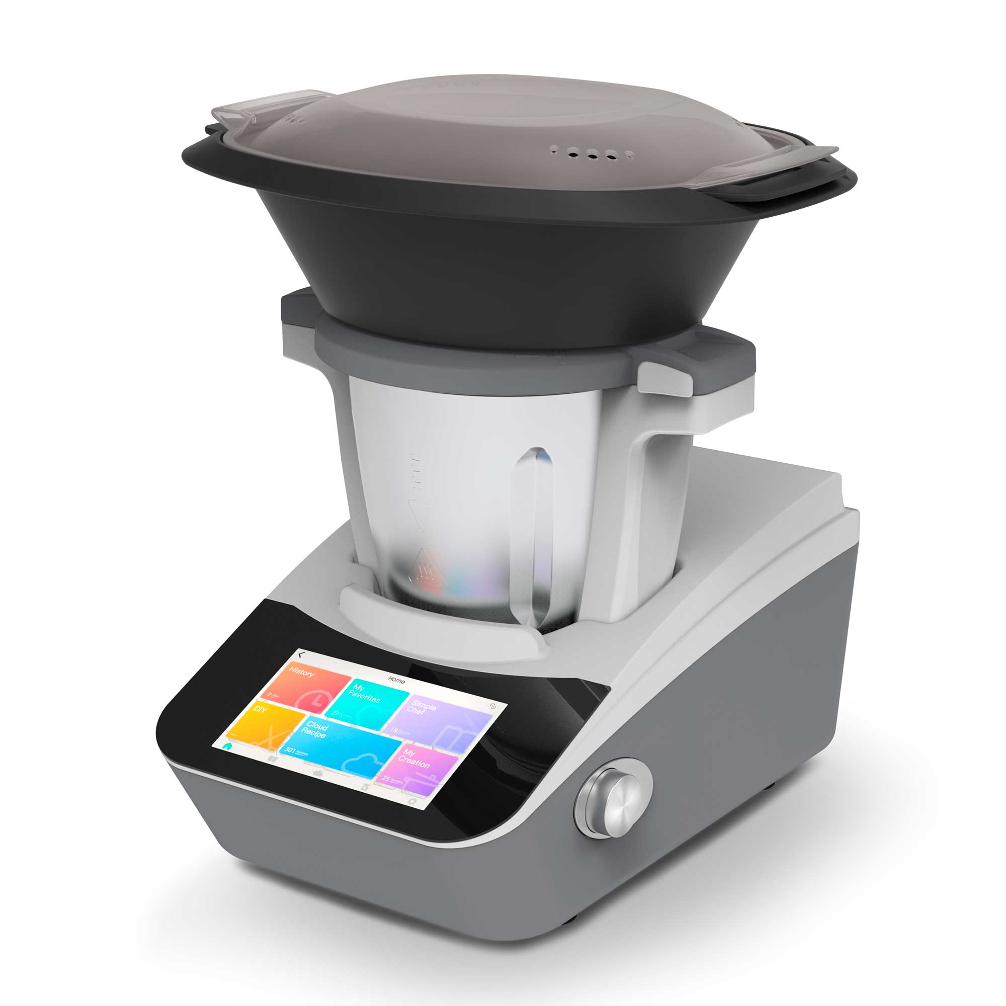Baridi Smart Thermo Cooker with 18 Preset Functions - 7 Inch Touch Screen Digital Pressure Cooker with App Guided Recipes - Perfect for Meal Prep, Family Dinners & Healthy Cooking (White, Model DH189)