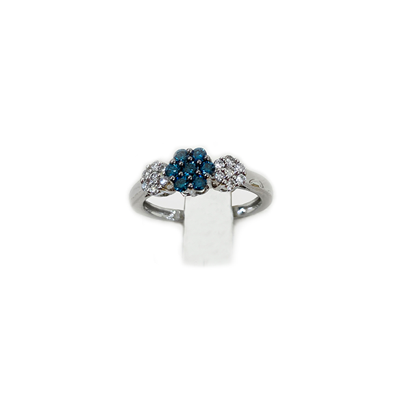 14K White Gold Blue Diamond Ring for Women - Elegant Solitaire Engagement & Wedding Band - Perfect for Proposals, Anniversaries, and Special Occasions