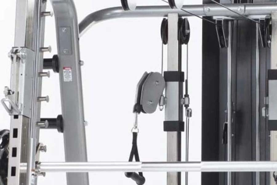 TuffStuff Evolution Smith Machine & Half Cage Set (CSM 725WS) - Home Gym Strength Training Equipment for Weight Lifting & Fitness Workouts
