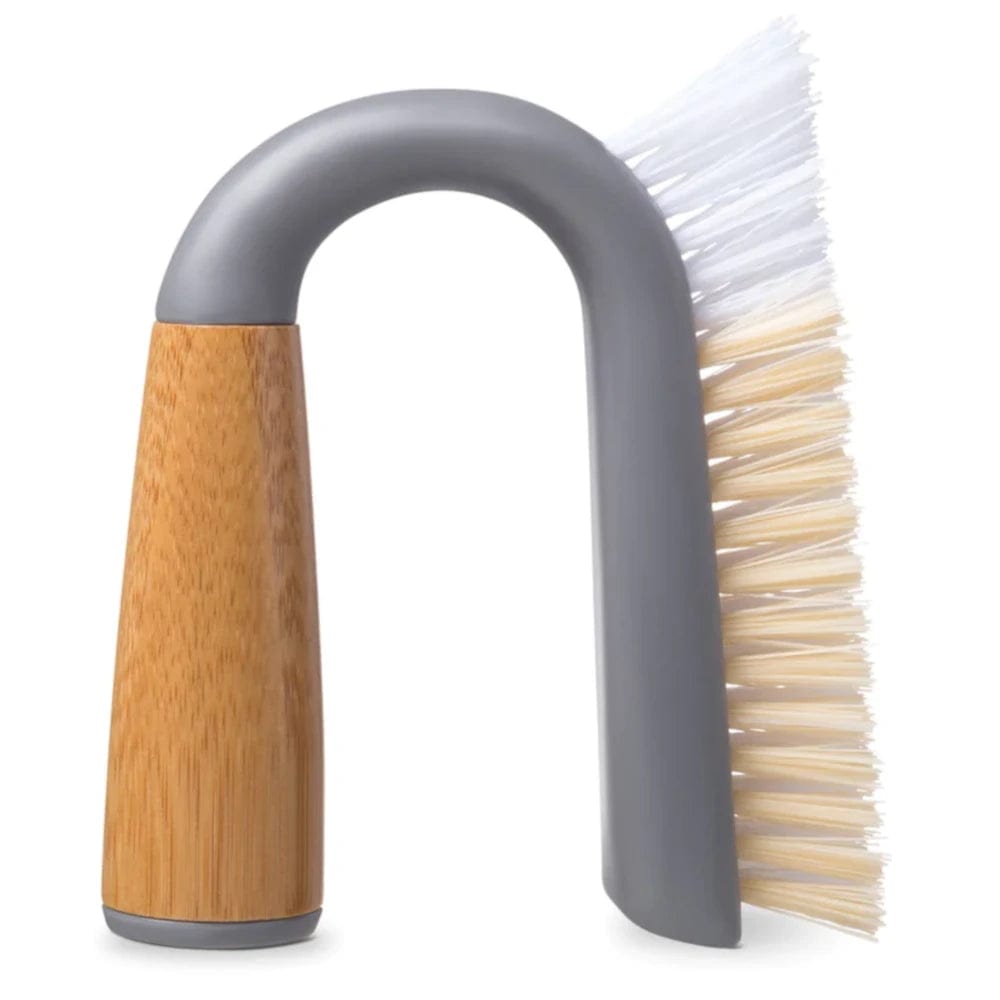 Full Circle Grunge Buster Grout & Tile Cleaning Brush - Heavy Duty Scrubber for Bathroom, Kitchen & Shower Tiles - Grey