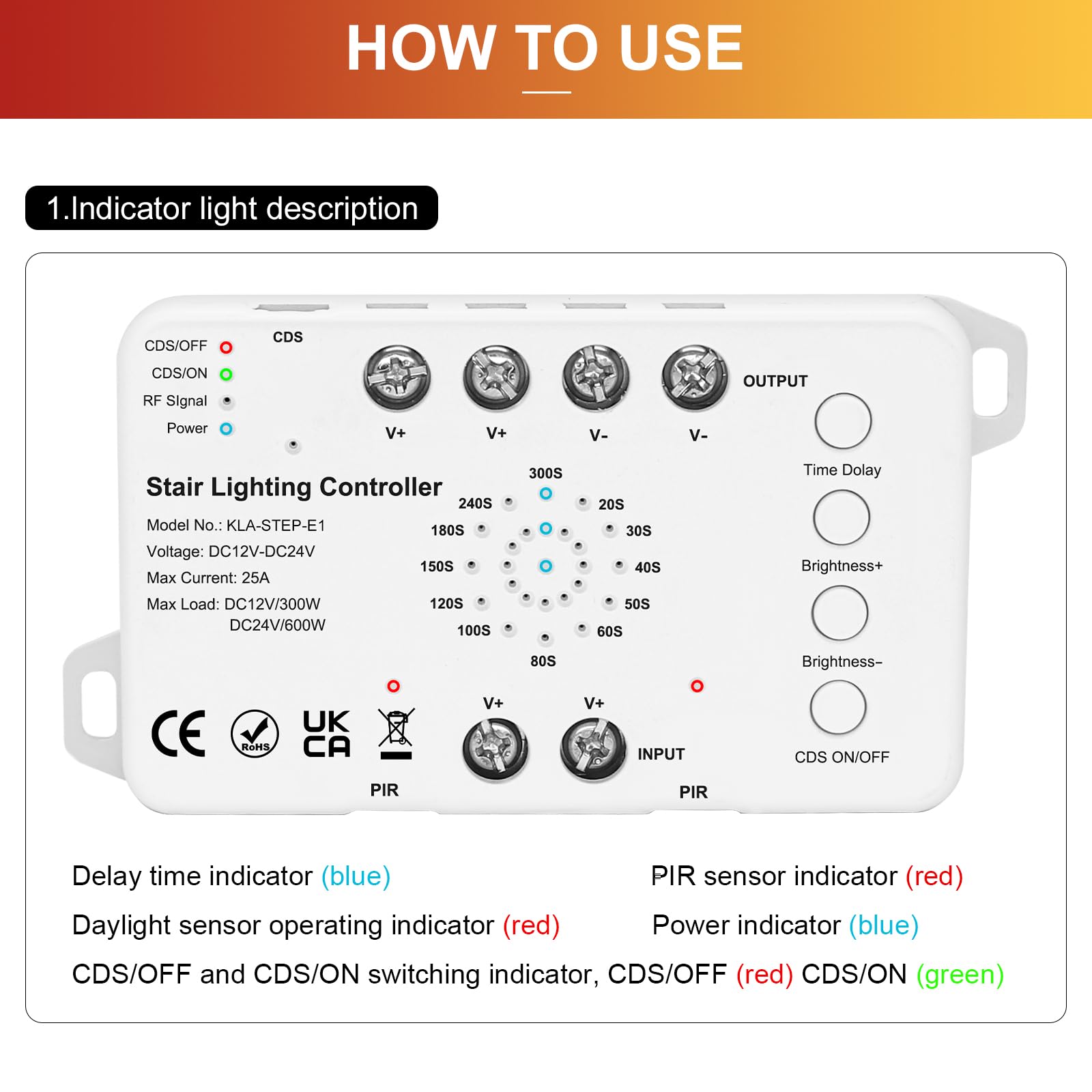 Motion Sensor LED Stair Light Kit with Main Wire - Easy Installation, Daylight Sensor COB LED Step Lights for Indoor Stairs (16 Steps, 3000K Warm White) - Perfect for Hallways, Basements & Bedroom Safety Lighting