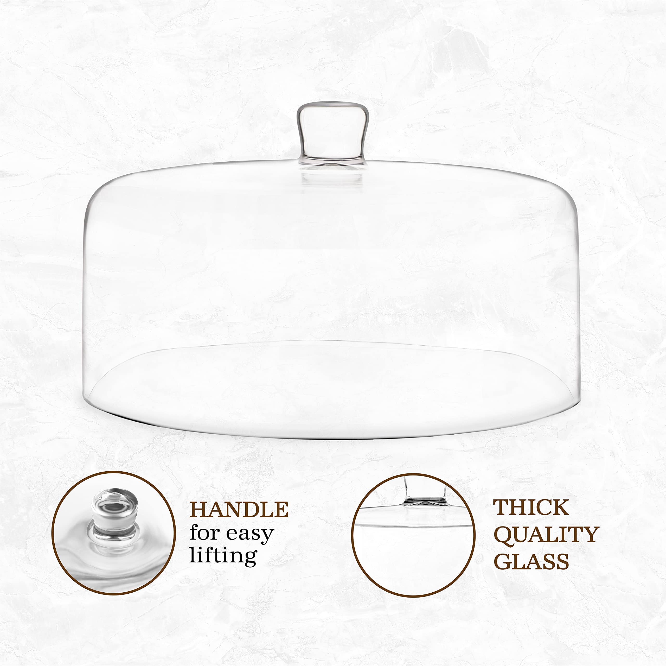 Galashield 12-Inch Glass Cake Dome with Lid - Airtight Cake Cover for Freshness, Display & Storage | Perfect for Birthday Cakes, Wedding Desserts & Bakery Showcases
