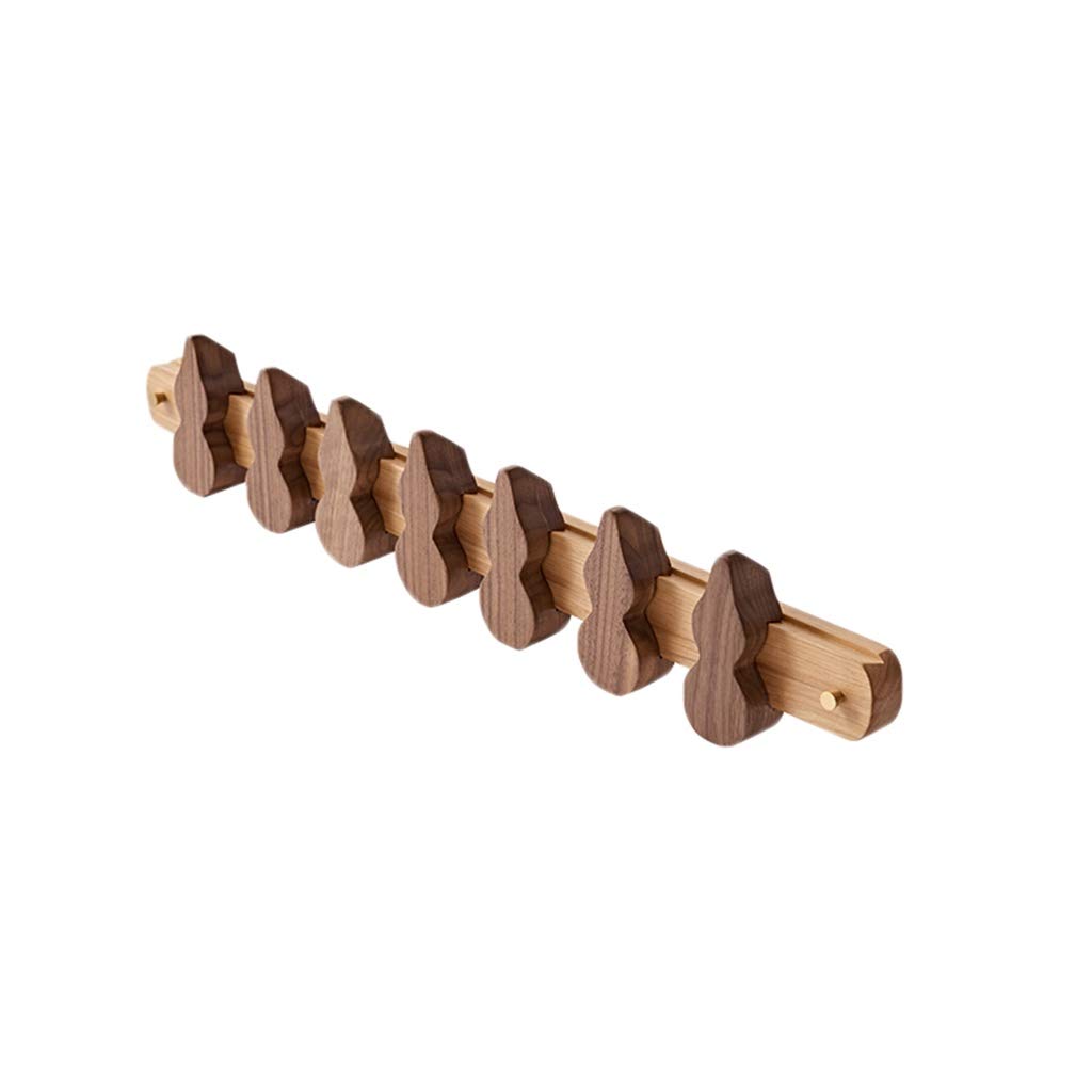 Wall Mounted Wooden Coat Rack with 2 Metal Hooks & 7 Removable Hooks - Space Saving Entryway Organizer for Hallway, Porch, Bedroom, Balcony - Perfect for Hanging Coats, Bags, Hats & Accessories