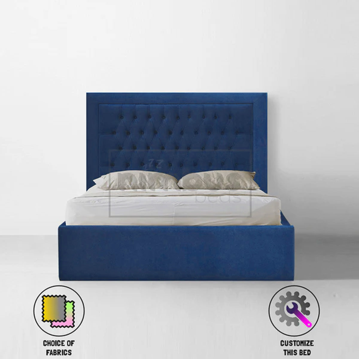 Chesterfield Bumper Bed Frame - Queen Size Upholstered Platform Bed with Tufted Headboard for Bedroom | Perfect for Modern, Classic & Luxury Home Decor