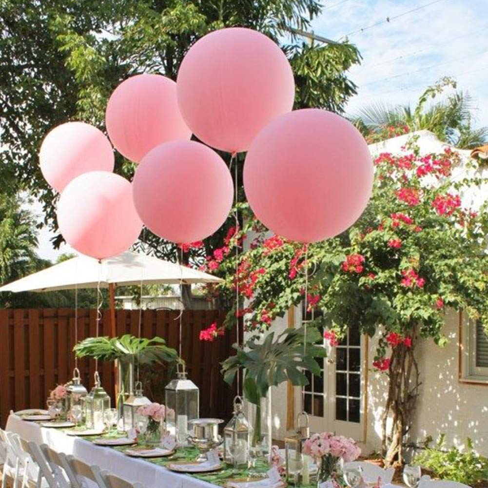 36 Inch Baby Pink Latex Balloons (6 Pack) - Large Round Party Balloons for Birthday, Wedding, Baby Shower & Anniversary Decorations - Perfect for Ceiling Decor, Photo Backdrops & Event Styling