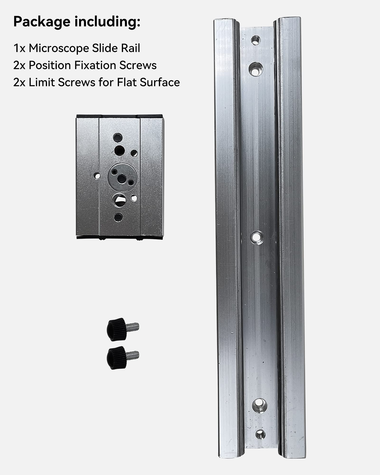 Universal Microscope Slide Rail Base - Adjustable Stand for 25mm & 32mm Microscopes | Compatible with Trinocular & Binocular Models | Perfect for Soldering, Repair & Lab Work | Desktop Microscope Accessory for Precision Work