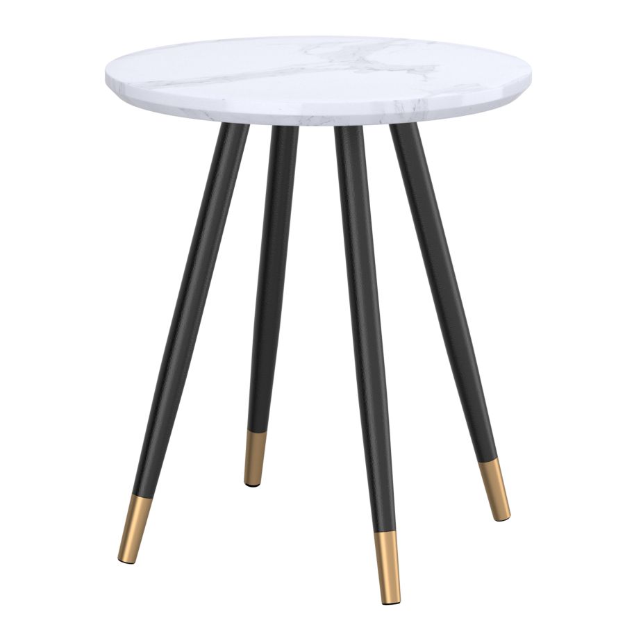 Elegant Marble-Look Accent Table - Emery Style | Perfect for Living Room, Bedroom & Office Decor