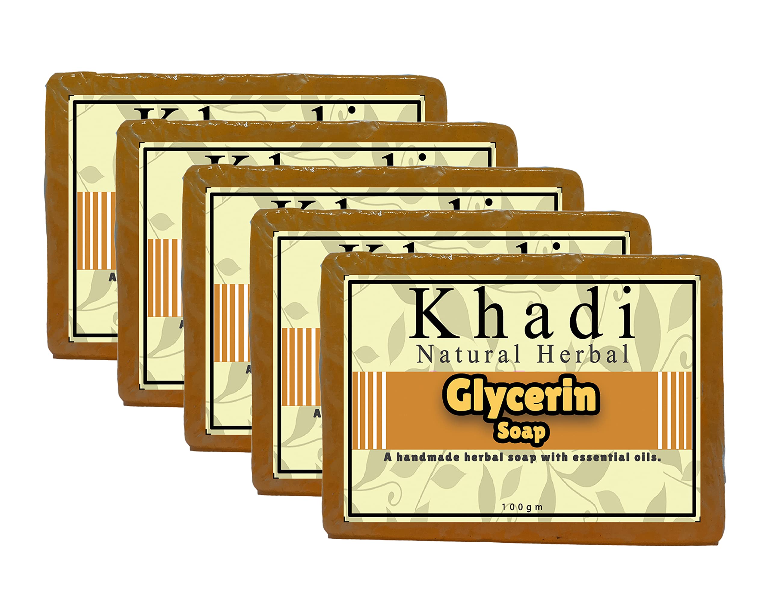 Khadi Natural Herbal Soap 100g with Glycerin for Men & Women - Organic Ayurvedic Skincare for Dry & Sensitive Skin - Perfect for Daily Face & Body Cleansing
