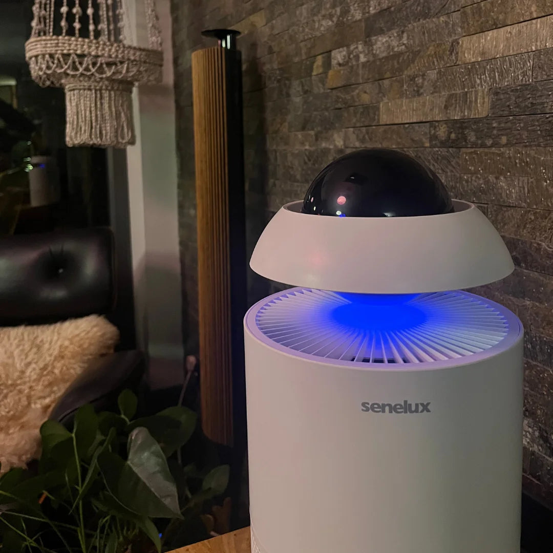 Refurbished Jupiter Air Purifier with HEPA Filter & Smart LED Lighting - Quiet Home Air Cleaner for Allergies, Dust, Pet Dander - Perfect for Bedroom, Office & Nursery (White)