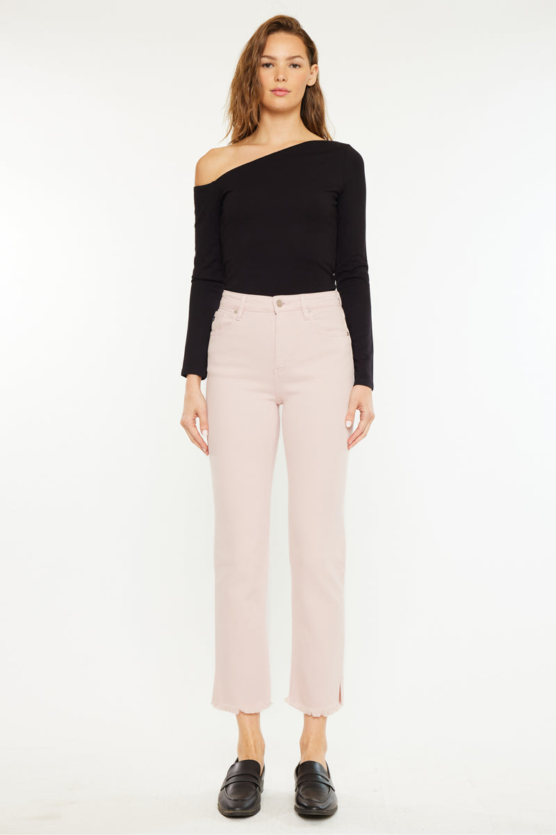 Tiana High Rise Slim Straight Jeans for Women - Stretchy Denim Pants, Comfortable & Flattering Fit - Perfect for Casual Wear, Office, and Night Out