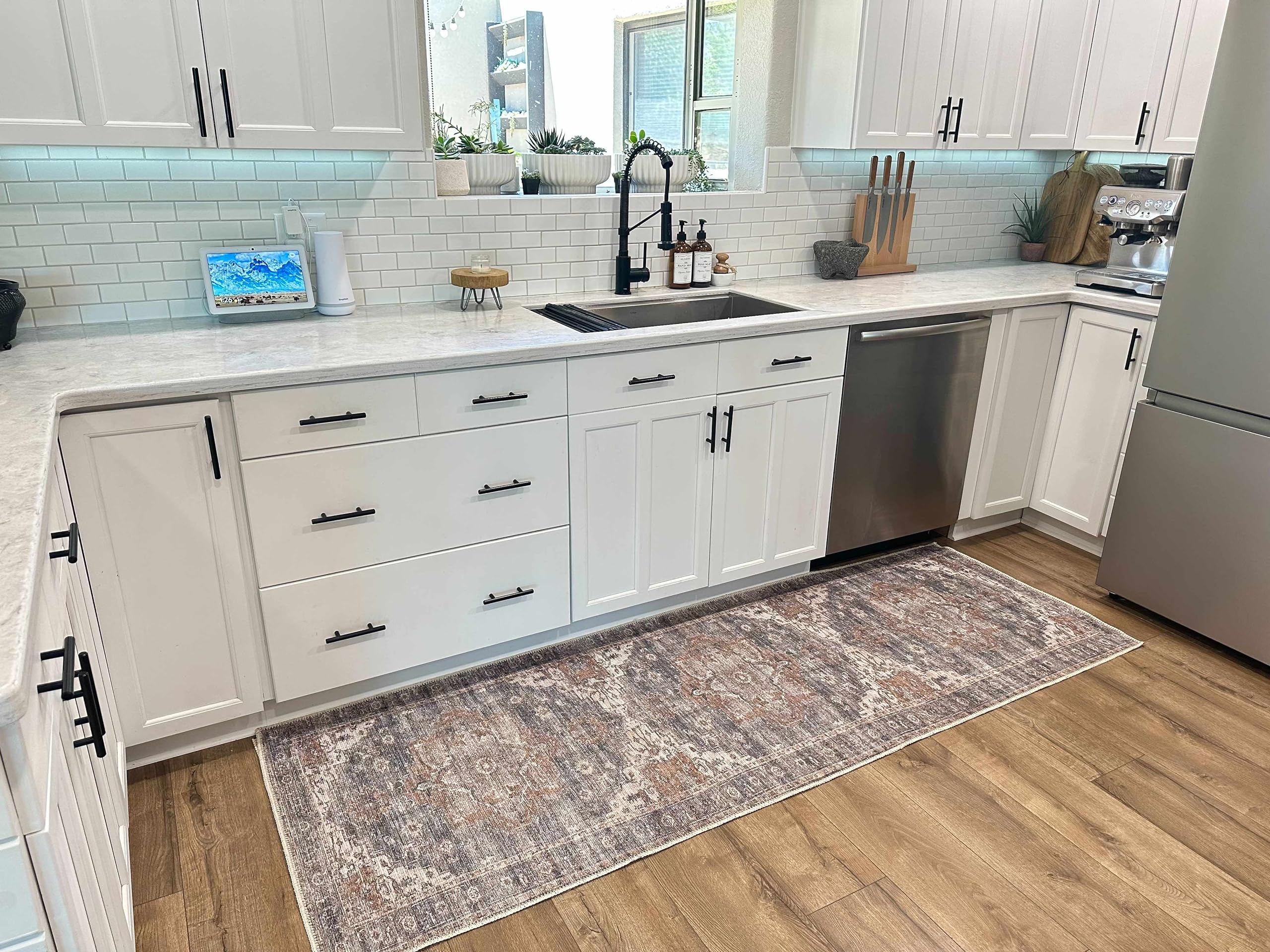 Hauteloom Machine Washable Runner Rug for Hallway & Kitchen - Non-Slip, Stain Resistant - 2'7